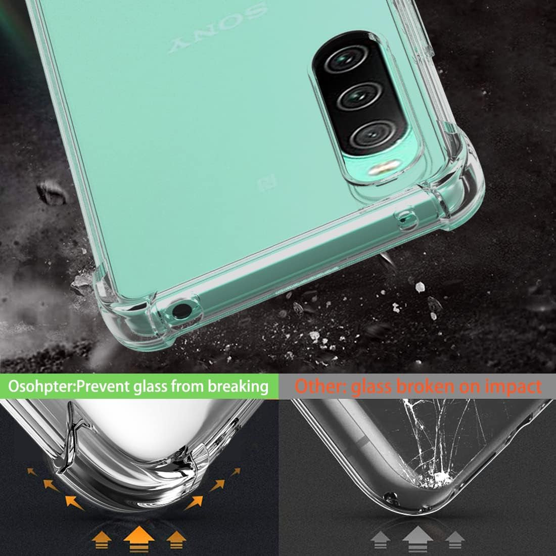 Osophter for Xperia 10 V Case,Xperia 10 5 Case Clear Women Girls Boys Reinforced Corners TPU Shock-Absorption Flexible Cell Phone Cover for Sony Xperia 10 V(Clear)  Osophter   