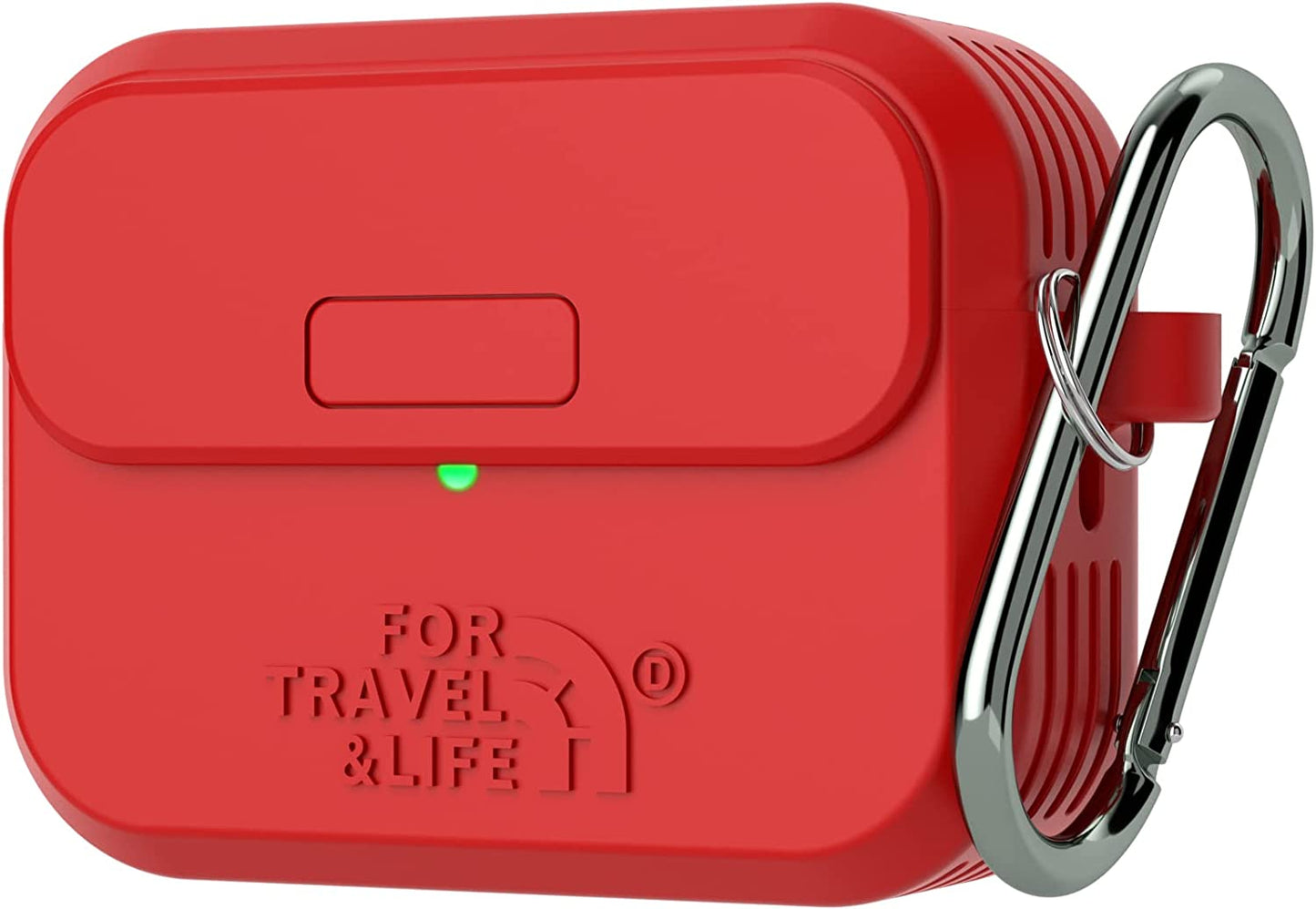 Airpods Pro 2Nd/1St Generation Case Cover,Secure Lock Full Protective Silicone Skin Accessories for Women Men with Apple Airpods Pro 2022/2019 Charging Case,Design by Doboli,Matcha Green  Doboli Red  