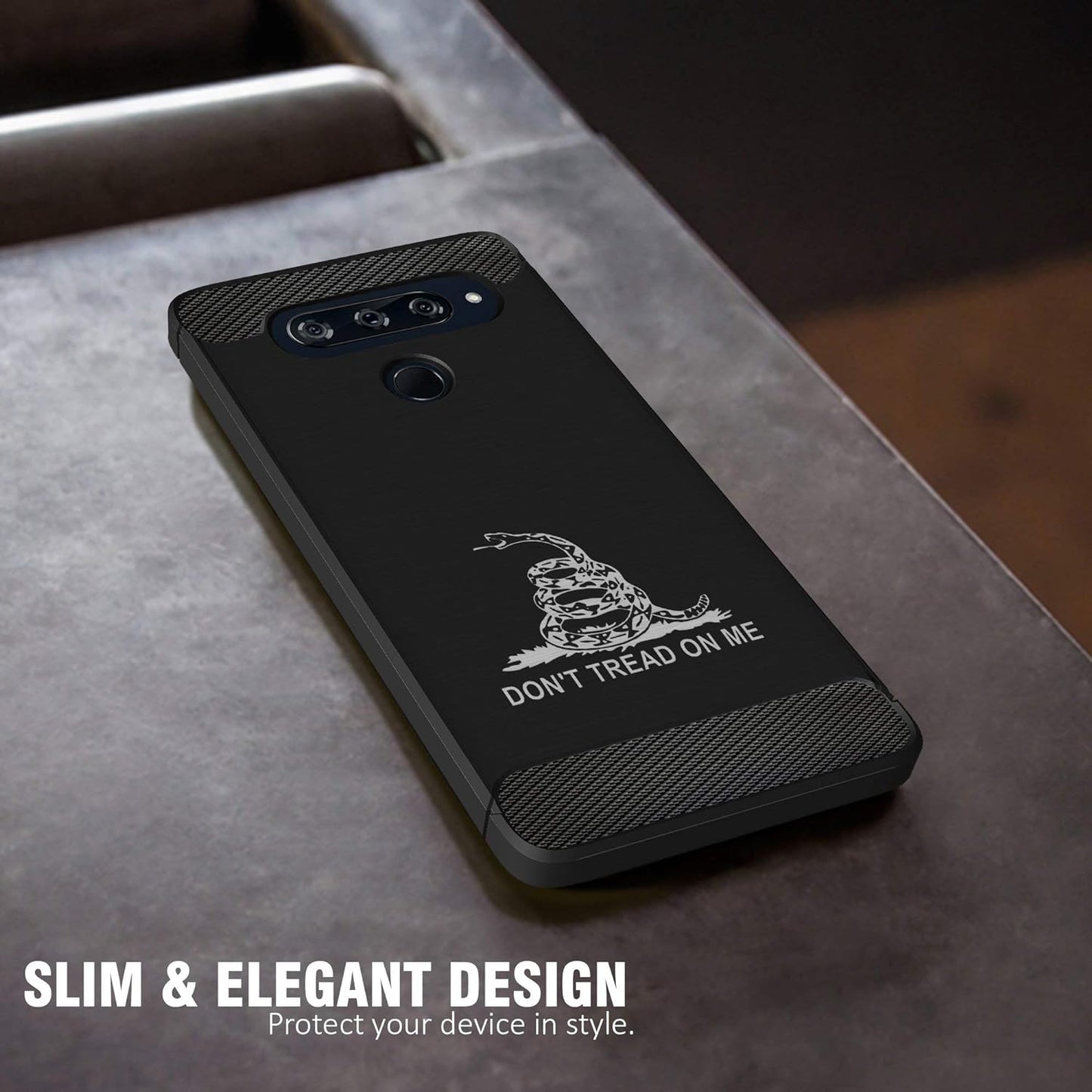 Casesondeck Case Compatible with LG G8 Thinq/Lg G8, Slim Precise Fit TPU Case, Scratch Protection and Unique Design (Don’T Tread on Me)  CasesonDeck   