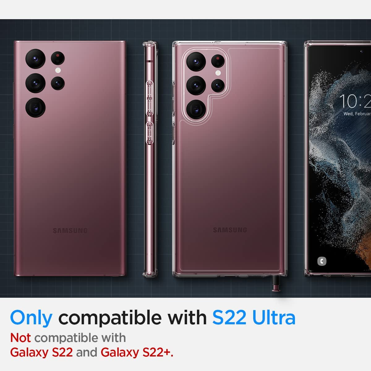 Spigen Ultra Hybrid Designed for Galaxy S22 Ultra Case (2022) - Crystal Clear  Spigen   