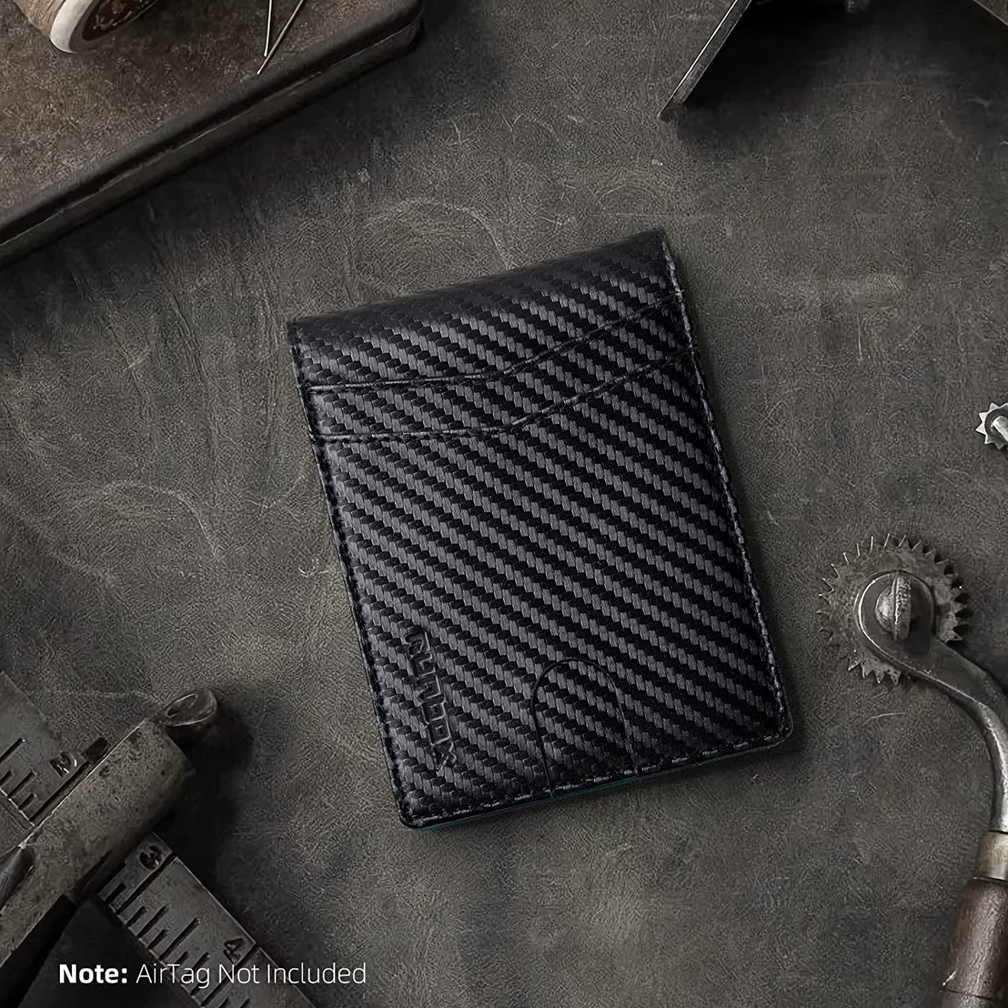 RUNBOX Airtag Wallet for Men-Mens Wallets with Slim Bifold-Air Tag Holder-Rfid Blocking Wallet-Id Window 12 Cards Gift for Men  RUNBOX   