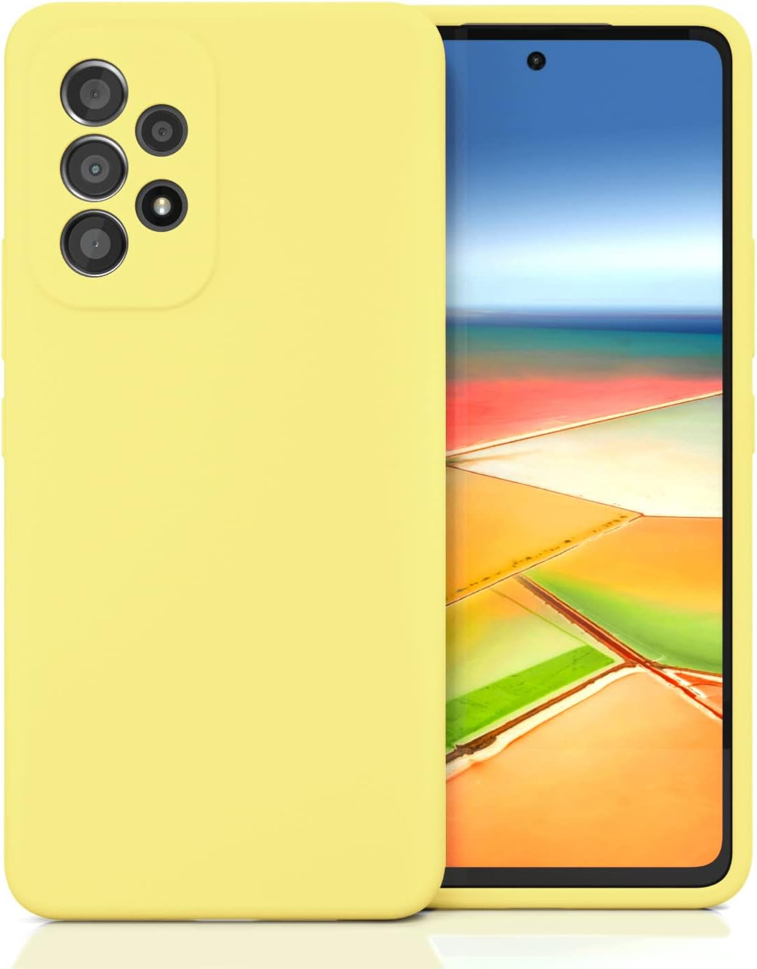 SYMOCA Liqiud Silicone Case for Samsung Galaxy A53 5G Silky Silicone Slim Full-Body Protective Shockproof Cover with Microfiber Lining Compatible with Galaxy A53 5G 6.5" (Jean Blue)  SYMOCA Yellow  