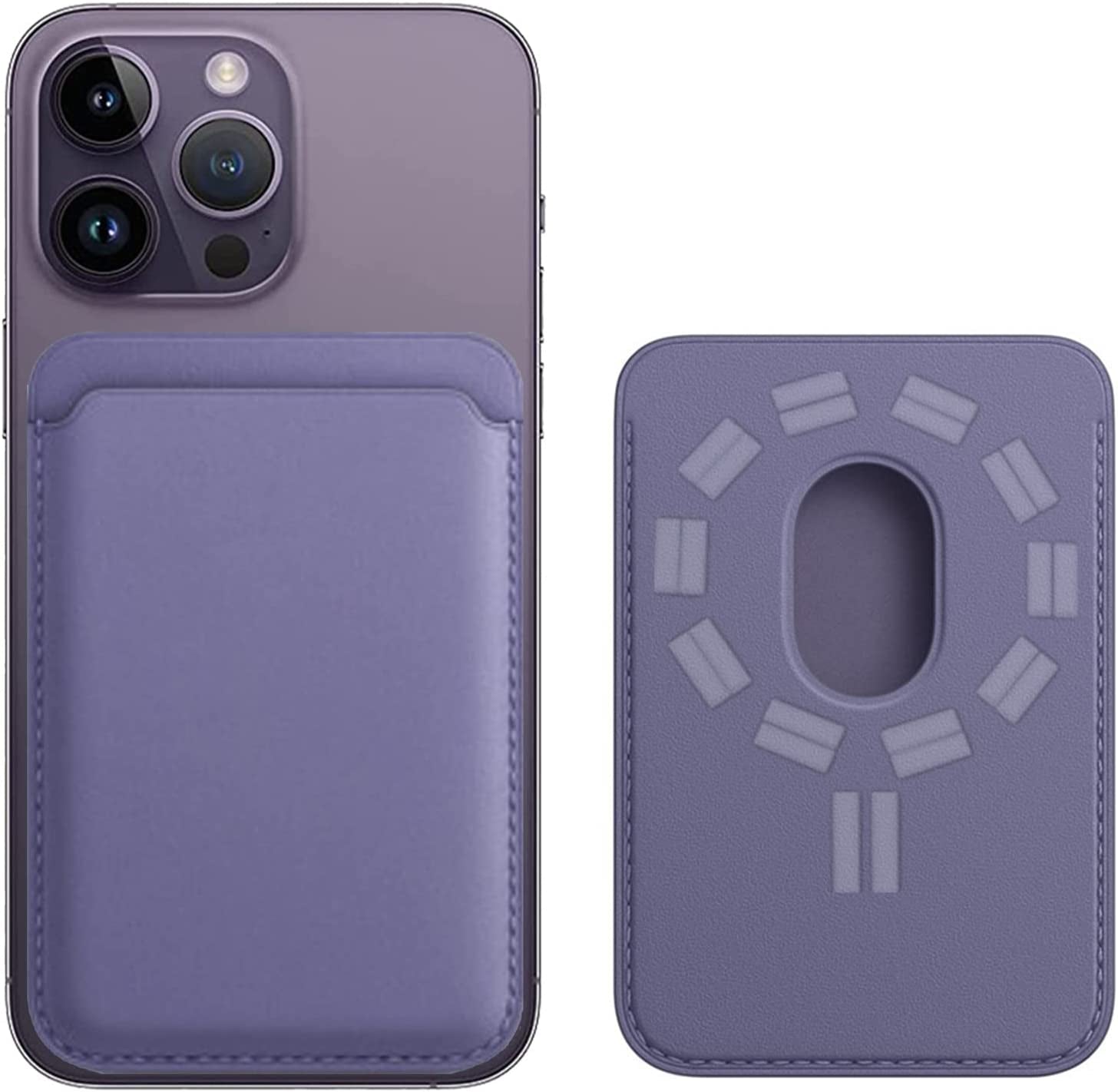 AIZHEM Magnetic Wallet for Iphone, Magnetic Leather Card Holder for Apple Magsafe, Mag Safe Cardholder Compatible with Iphone 12/13 Mini/Pro/Pro Max, Iphone 14 Series and Magsafe Case, Ink Blue  AIZHEM Wisteria  