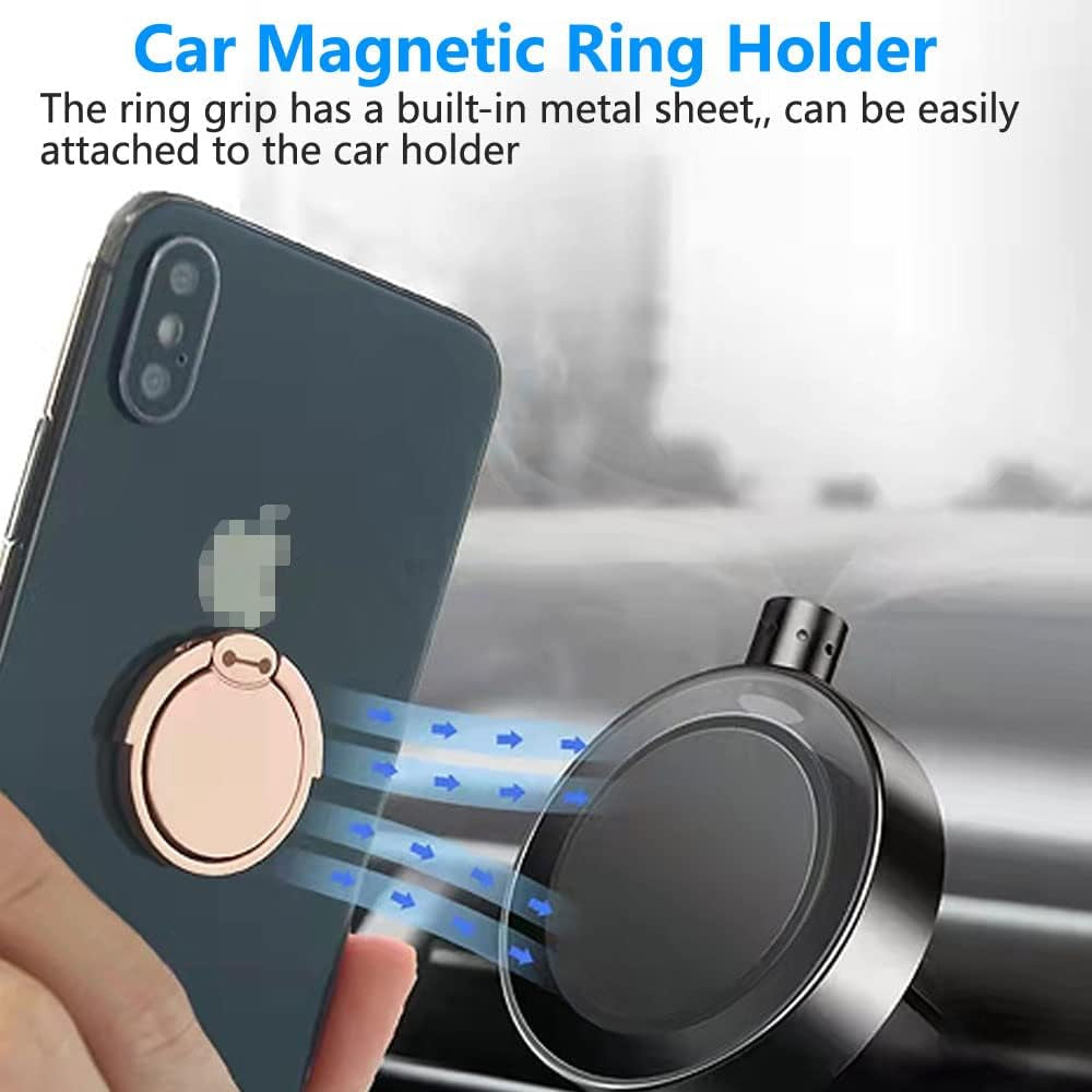 VOVIGGOL Cell Phone Ring Holder Finger Kickstand, 360° Rotation Cute Phone Ring Grip Phone Ring Stand Metal Phone Ring for Car Mount Magnetic Compatible with All Smartphones (Black)  VOVIGGOL   