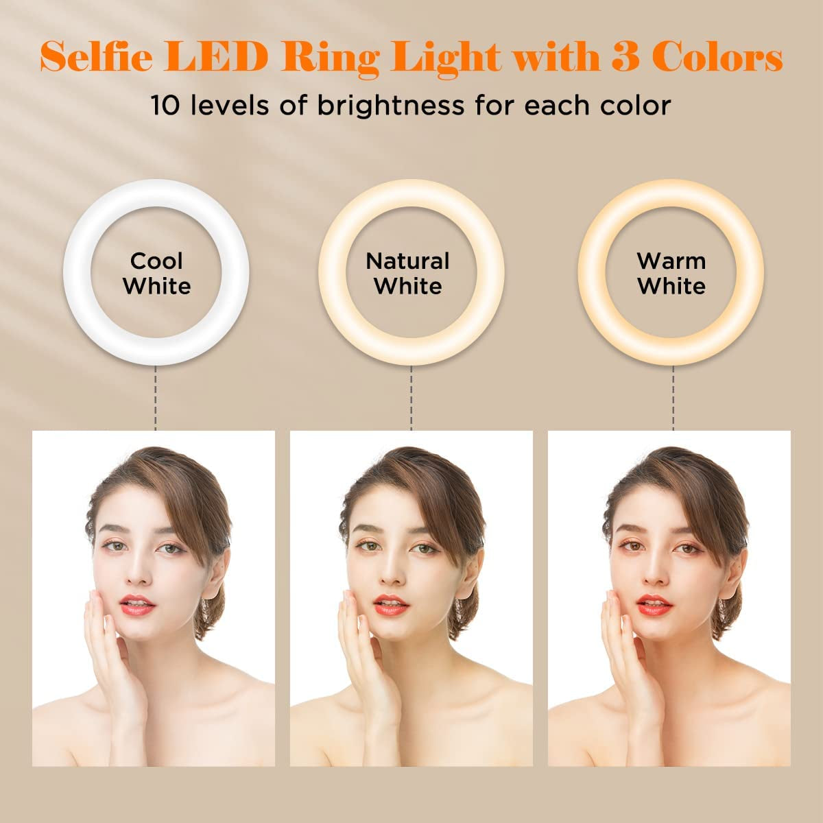 10" Selfie Ring Light LED Dimmable Circle Lights with Tripod & Phone Stand for Photography Youtube Video Recording Vlogs  Maraawa   