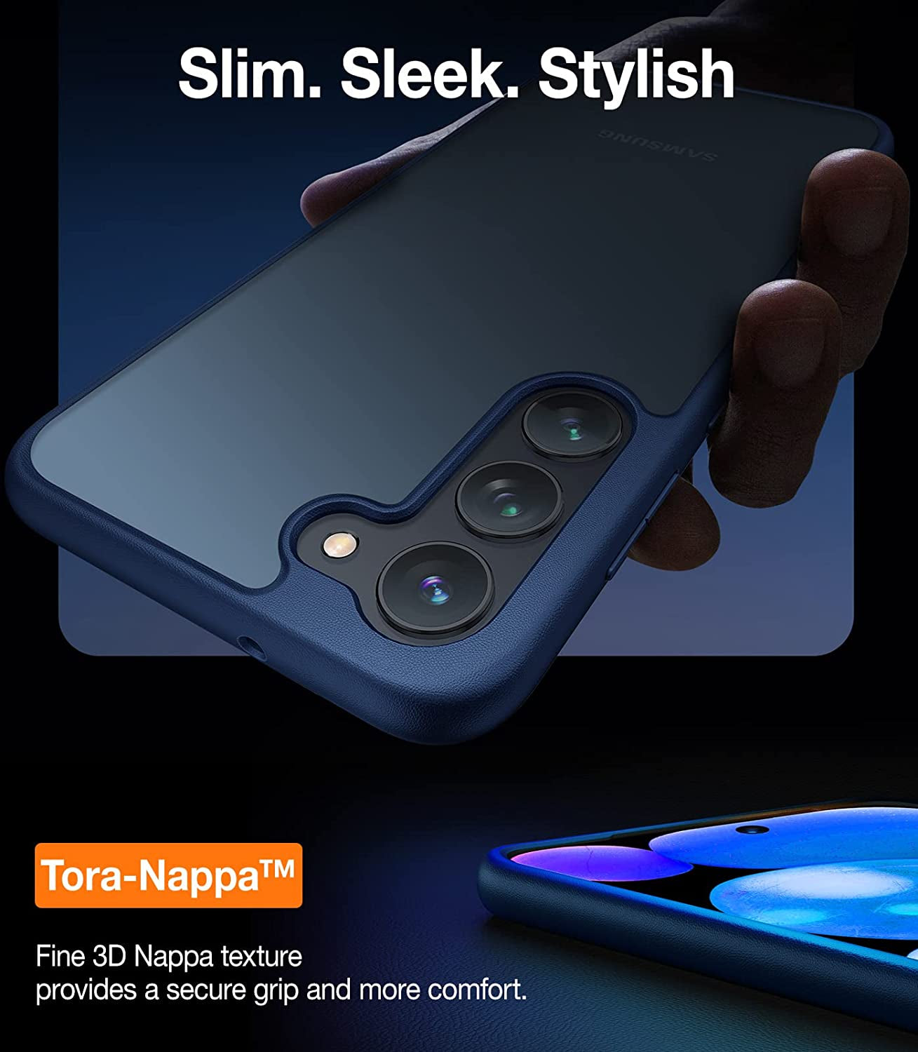 TORRAS Shockproof Designed for Samsung Galaxy S23 plus Case(Only), [Military Grade Drop Tested] Translucent Slim Protective Matte Phone Case for Samsung S23 plus Case 5G Guardian,Navy Blue  TORRAS   