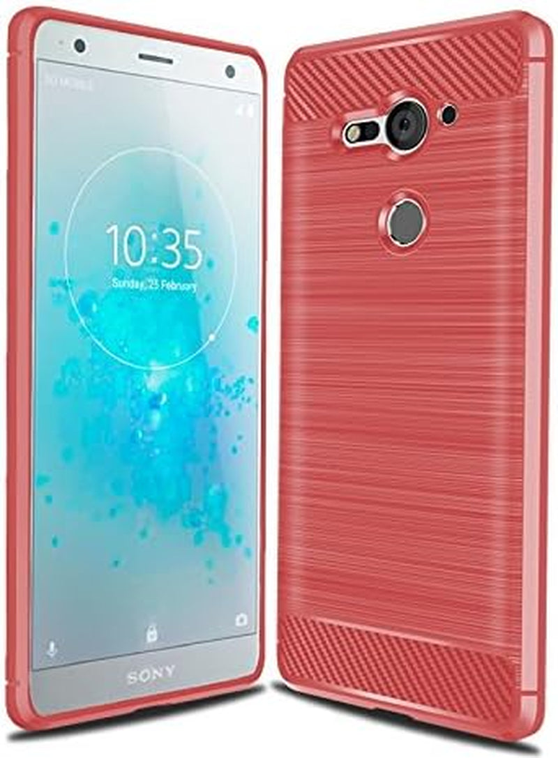 Cruzerlite Case Compatible with Cellphone Sony Xperia XZ2 Compact Case, Carbon Fiber Shock Absorption Slim Case Compatible with Cellphone Sony Xperia XZ2 Compact (2018) (Red)  Cruzerlite   