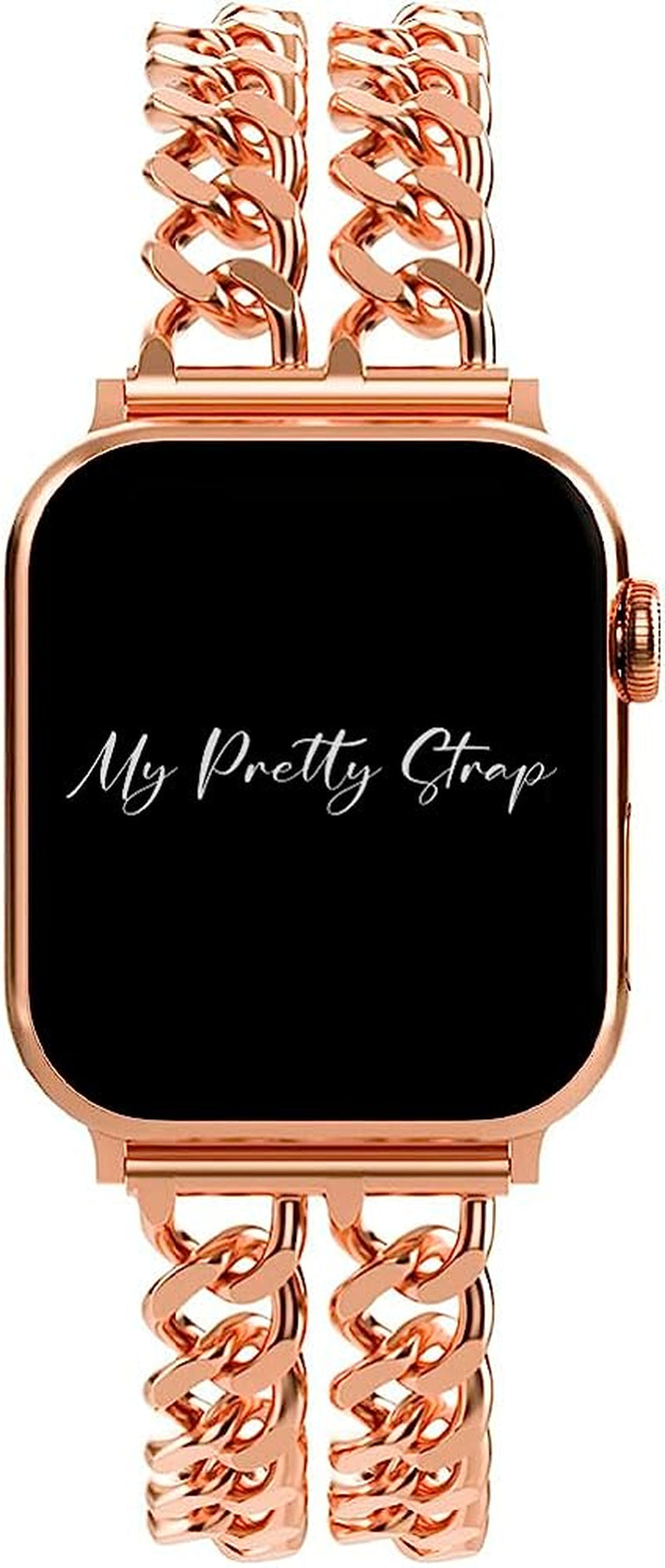 My Pretty Strap Double Chain Band Compatible with Apple WATCH SE Series 8 7 6 5 4 3 2 1, 38/40/41Mm or 42/44/45/49Mm for Women  My Pretty Strap Rose Gold 38MM / 40MM / 41MM 