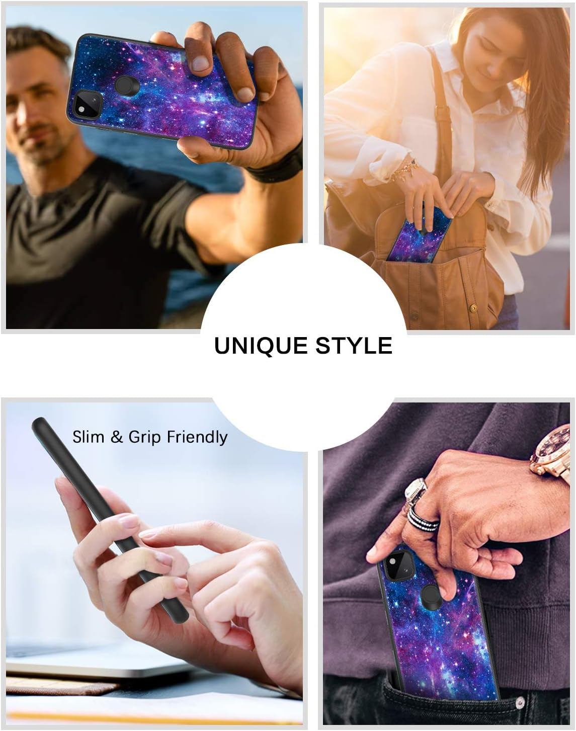 BENTOBEN Pixel 4A Case, Google Pixel 4A Case, Slim Fit Glow in the Dark Slim Protective Hybrid Hard PC Soft TPU Bumper Girls Women Cover for Google Pixel 4A 4G,Nebula/Galaxy  BENTOBEN   