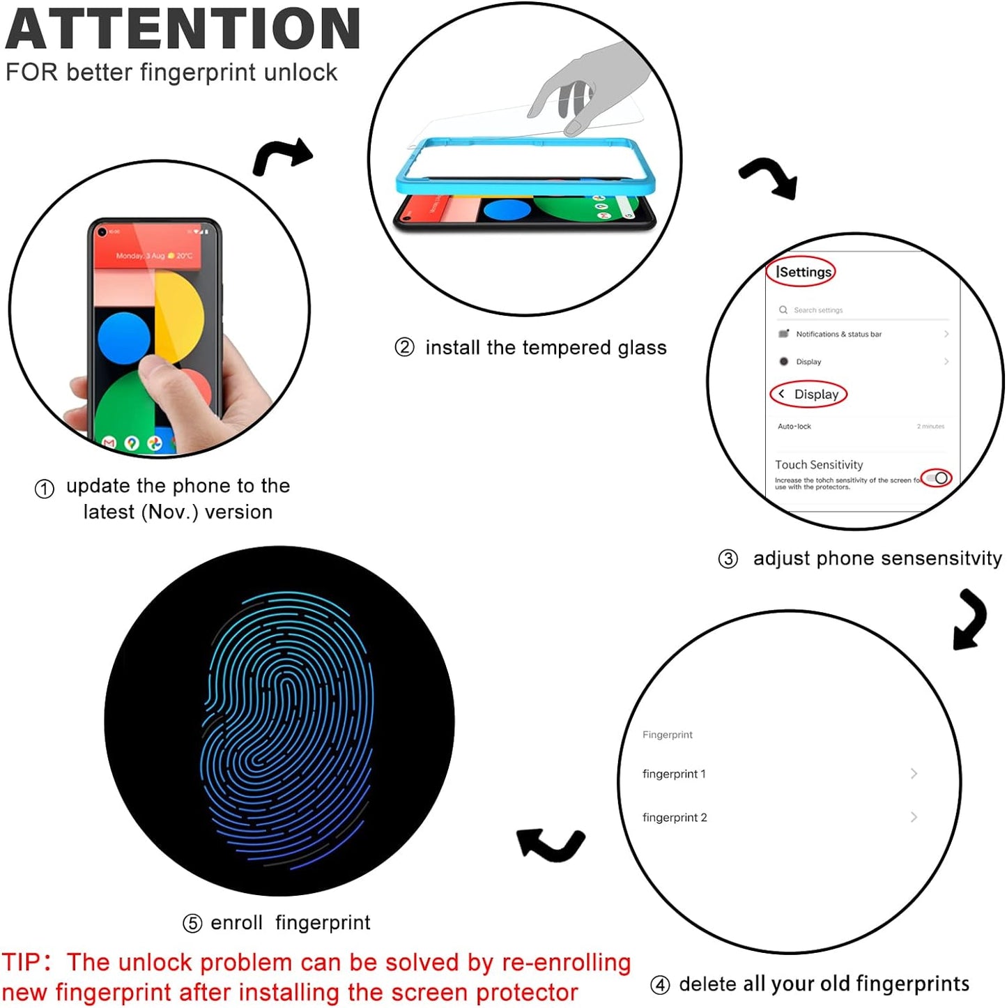 OMOTON [3 Pack] Screen Protector for Google Pixel 5 - Tempered Glass/Alignment Frame/Anti Scratch Screen Protector for Google Pixel 5  OMOTON   