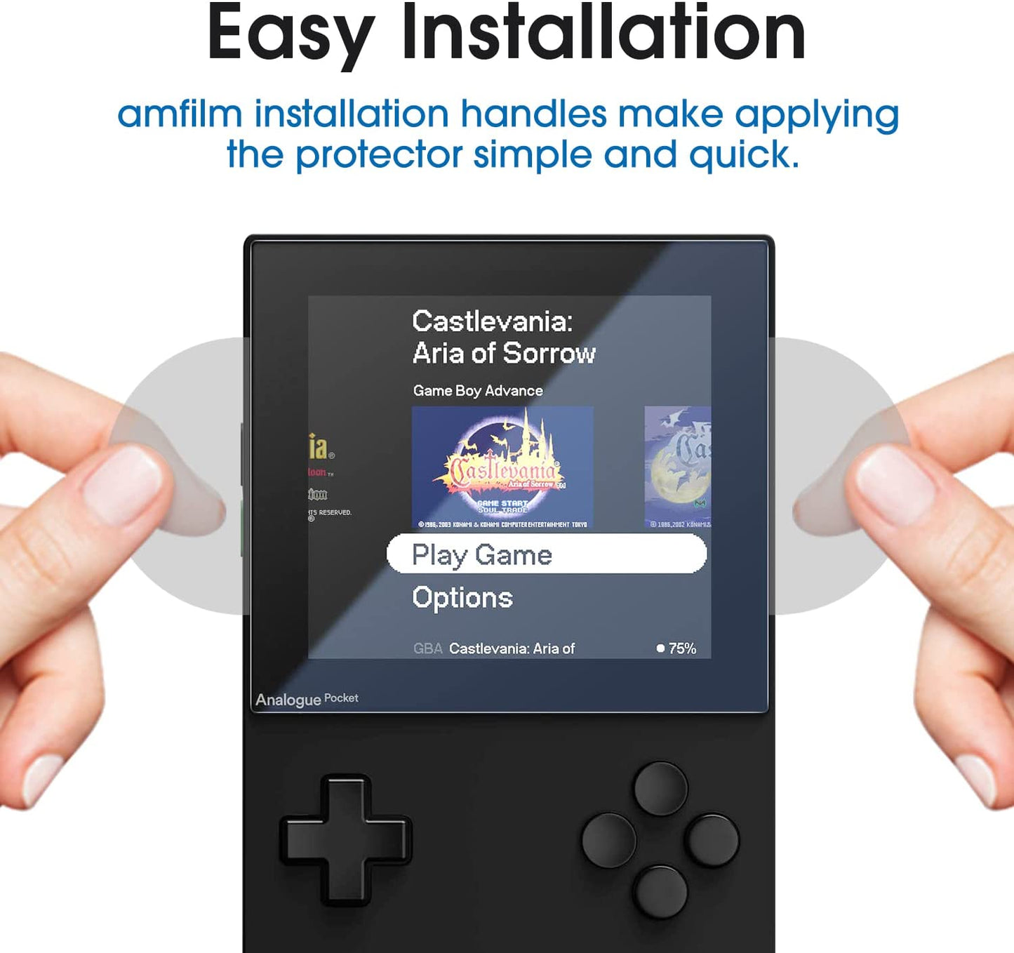 Amfilm Screen Protector Compatible with Analogue Pocket, Anti-Scratch,Easy Installation, Tempered Glass, 2 Pack  TechMatte   