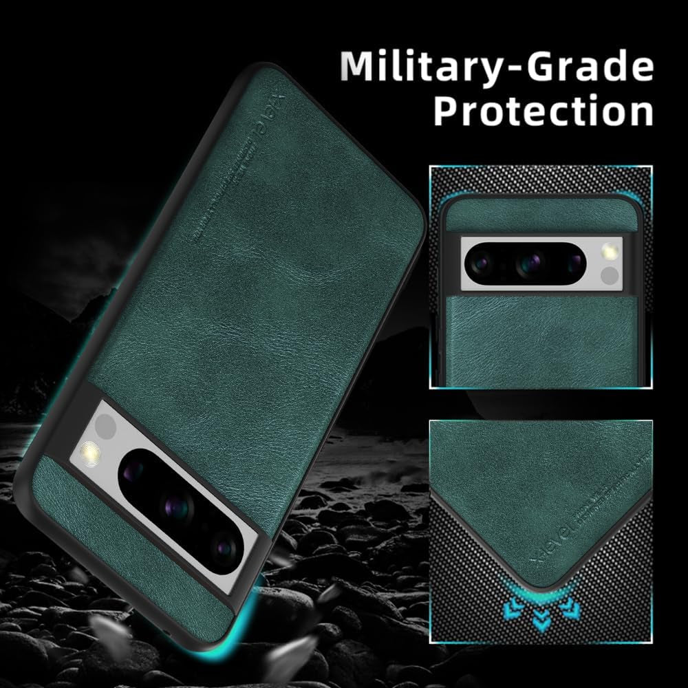 X-Level Google Pixel 8 Pro Case, Thin Slim Premium PU Leather Soft TPU Bumper Shockproof Protective Phone Cover for Google Pixel 8 Pro 2023 (Green)  X-level   