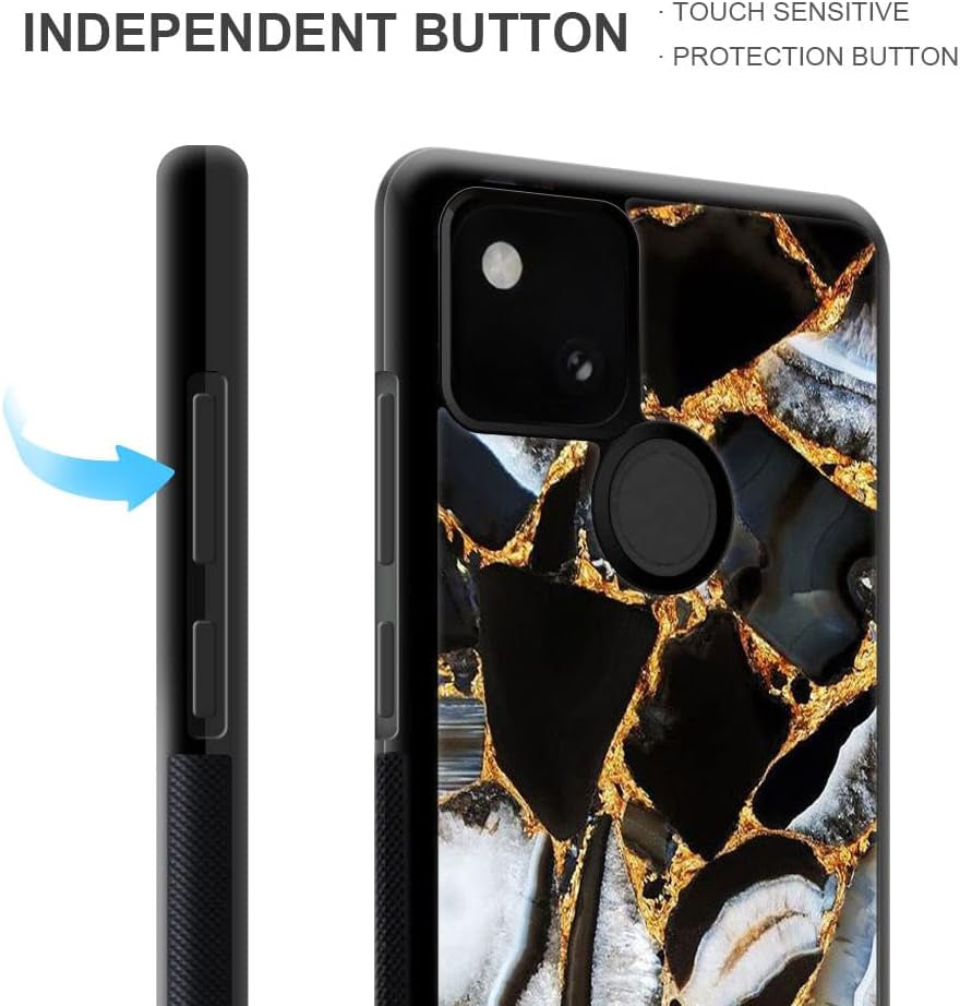 ZHEGAILIAN Case Compatible with Google Pixel 4A 5G Case,Black White Gold Marble Case for Google Pixel 4A 5G Case Men Boy,Drop Protection Case for Google Pixel 4A 5G Case 6.2-Inch  ZHEGAILIAN   