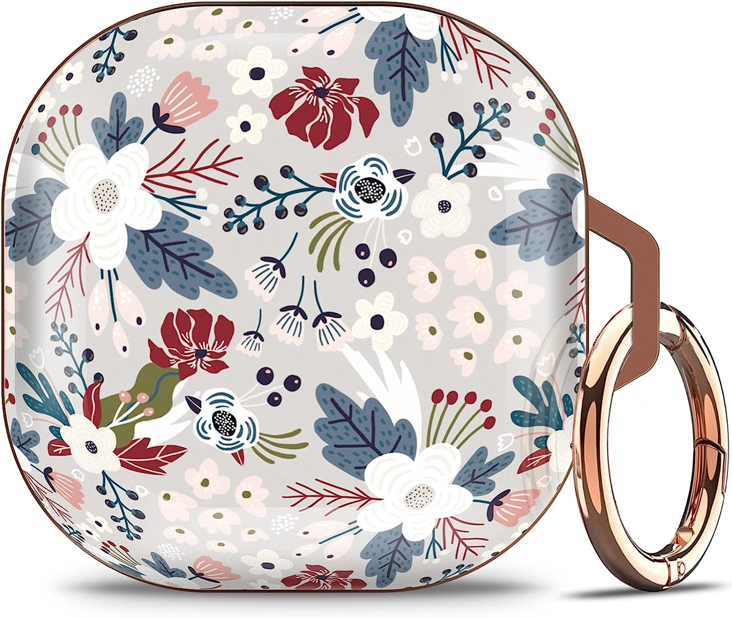 Happypapa Case for Samsung Galaxy Buds2 Pro (2022)/ Galaxy Buds 2 (2021)/ Galaxy Buds Pro (2021)/ Galaxy Buds Live (2020) for Women Girls Kids Men Full Protective Case Cover (Flowers Berries)  Happypapa   