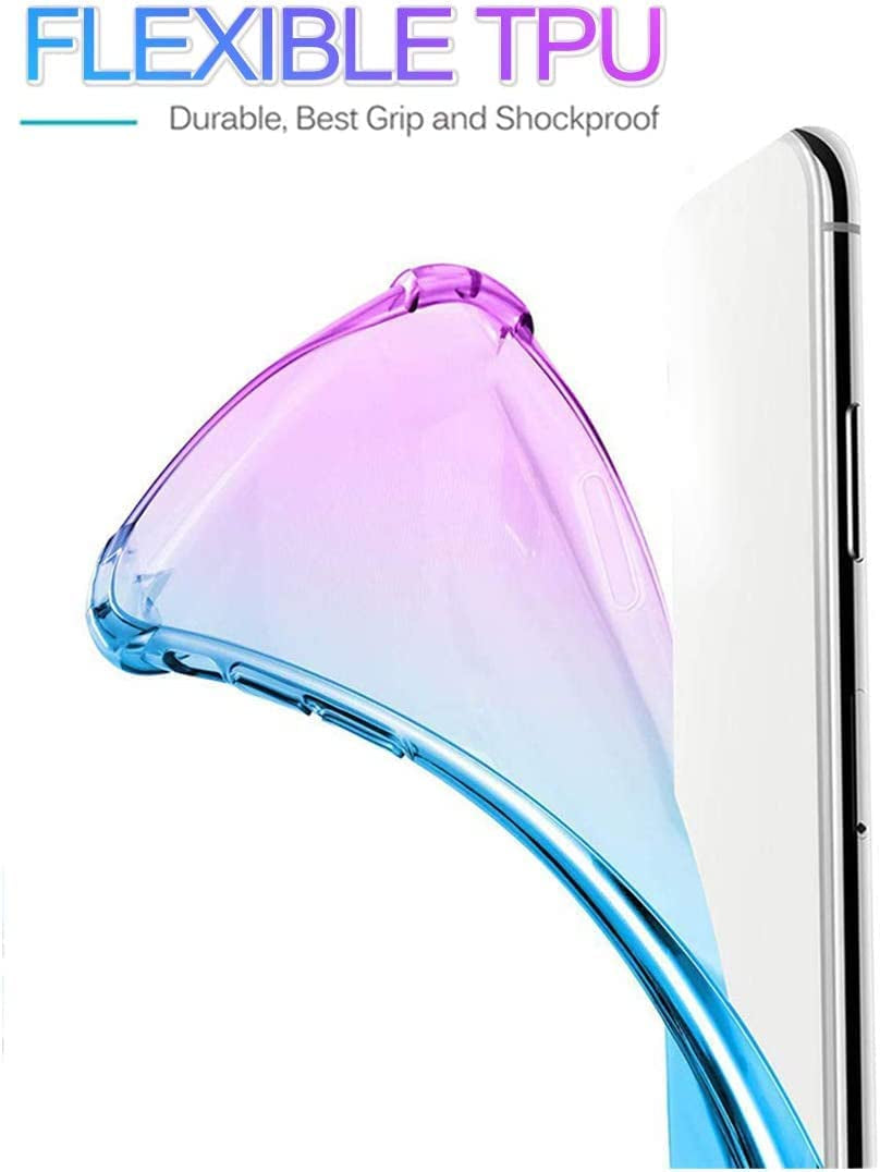 Ueokeird for Xperia 10 IV 5G Case, Sony 10 IV Case, Clear Cute Gradient Phone Case Slim anti Scratch Flexible TPU Cover Shockproof Protective Case for Sony Xperia 10 IV (Purple/Blue)  Ueokeird   