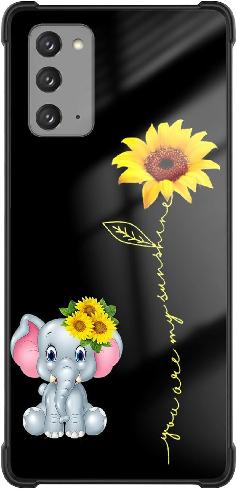 Tnarru for Samsung Galaxy Note 20 Case with Kickstand [Military Grade Drop Protection][Non-Slip] Scratchproof Shockproof Protective Phone Case for Samsung Galaxy Note 20 -Broken Pattern  Tnarru Elephant And Sunflower  