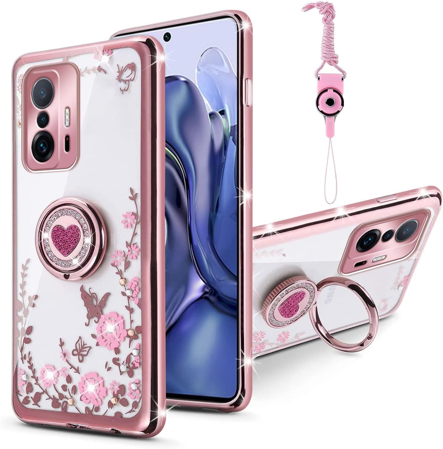 For Xiaomi Mi 11T Case, Xiaomi 11T Pro Case with Minimalist Credit Card Holder Slot TPU Soft TPU Silicone Scratch-Resistant Slim Card Slot Wallet Case Protective Cover for Xiaomi 11T Pro/Mi 11T-Purple  TSAYGFK Rose Gold  