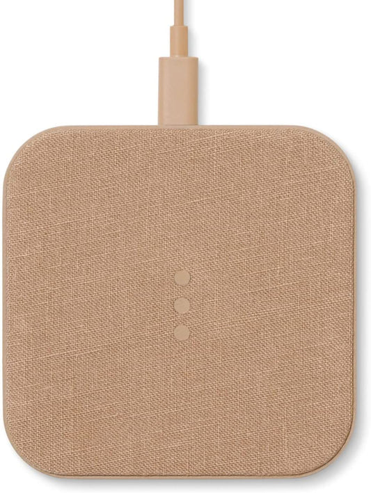 Courant Catch:1 Essentials - Belgian Linen Wireless Charging Pad - Qi-Certified - Compatible with Iphone 14, 13, 12, 11, X, SE, Samsung Galaxy S23, S22, S21, S20, Note, Airpods, Airpods Pro (Camel)  COURANT   
