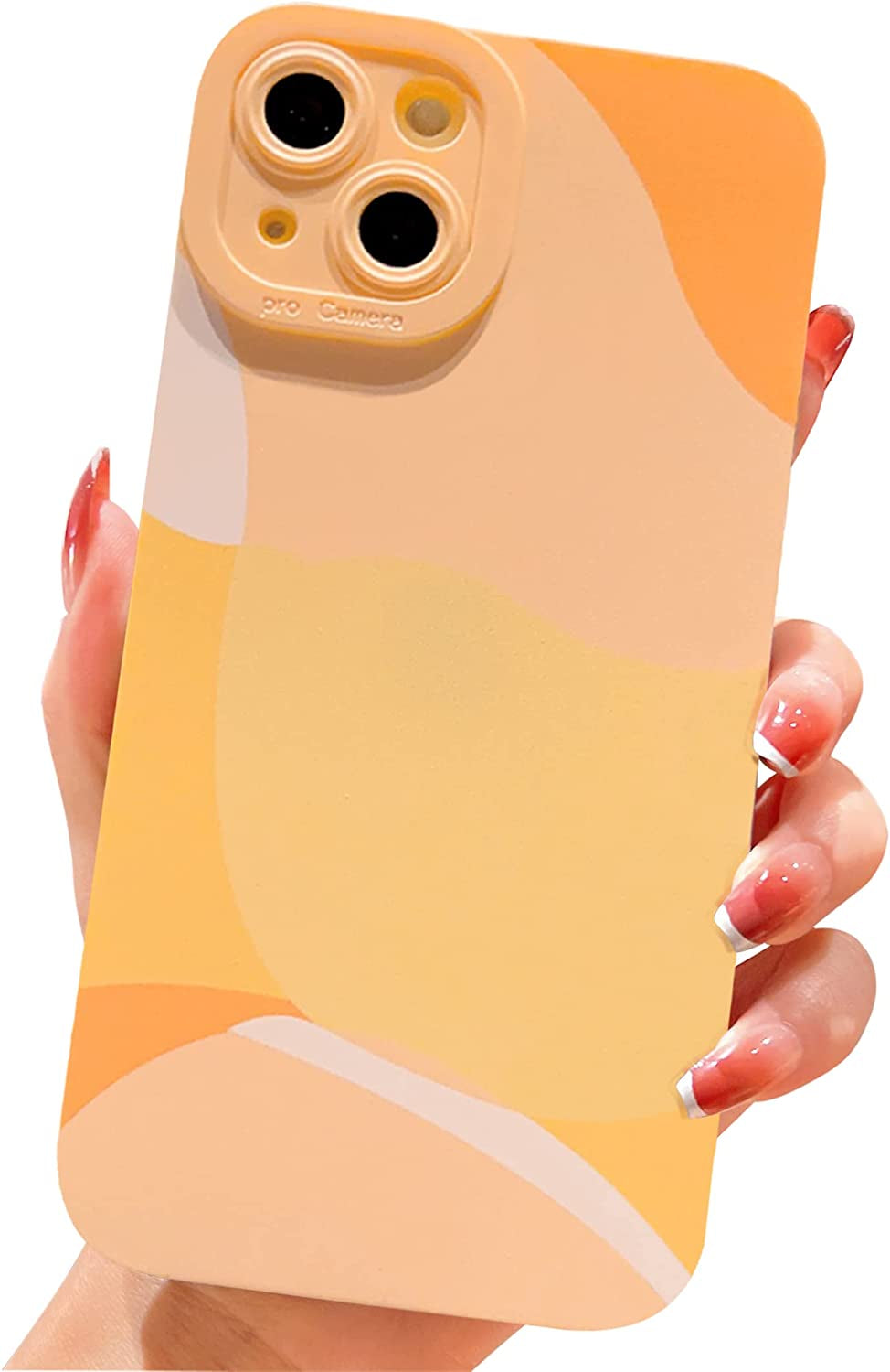 YKCZL Compatible with Iphone 14 plus Case,Cute Painted Art Heart Pattern Full Camera Lens Protective Slim Soft Shockproof Phone Case for Women Girls-Brown  YKCZL Yellow  