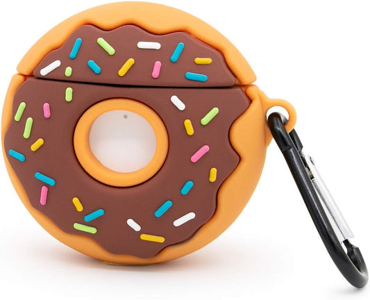 YONOCOSTA Cute Airpods Case, Airpods 2 Case, Doughnut Cool Funny 3D Food Shaped Full Protection Shockproof Soft Silicone Charging Case Cover Skin with Keychain for Airpods 1&2  YONOCOSTA Inc   