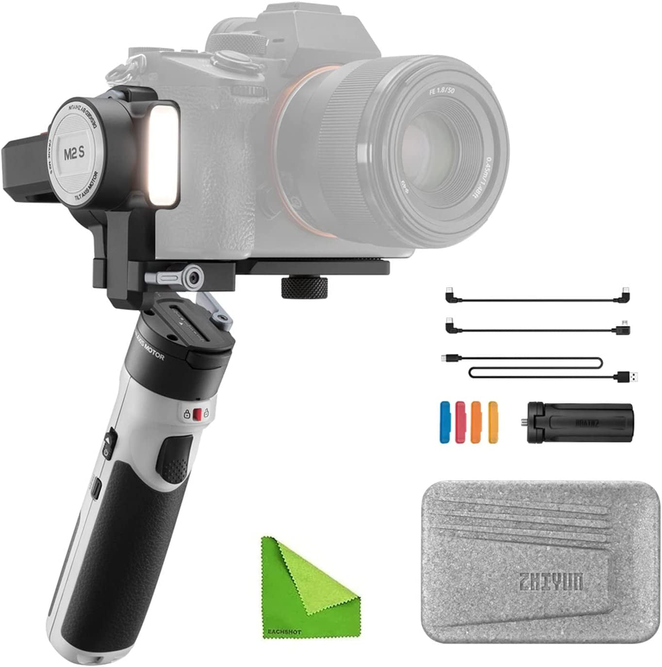 Zhiyun Crane M2S Gimbal for Lightweight Mirrorless Camera,Smartphone,3-Axis Handheld Stabilizer Compatible with Sony A6000,A6300,A6500,A6100,Gopro Hero 10/9/8/7,Iphone 13 Pro Max 12 X Xs Crane M2 S  Zhiyun   
