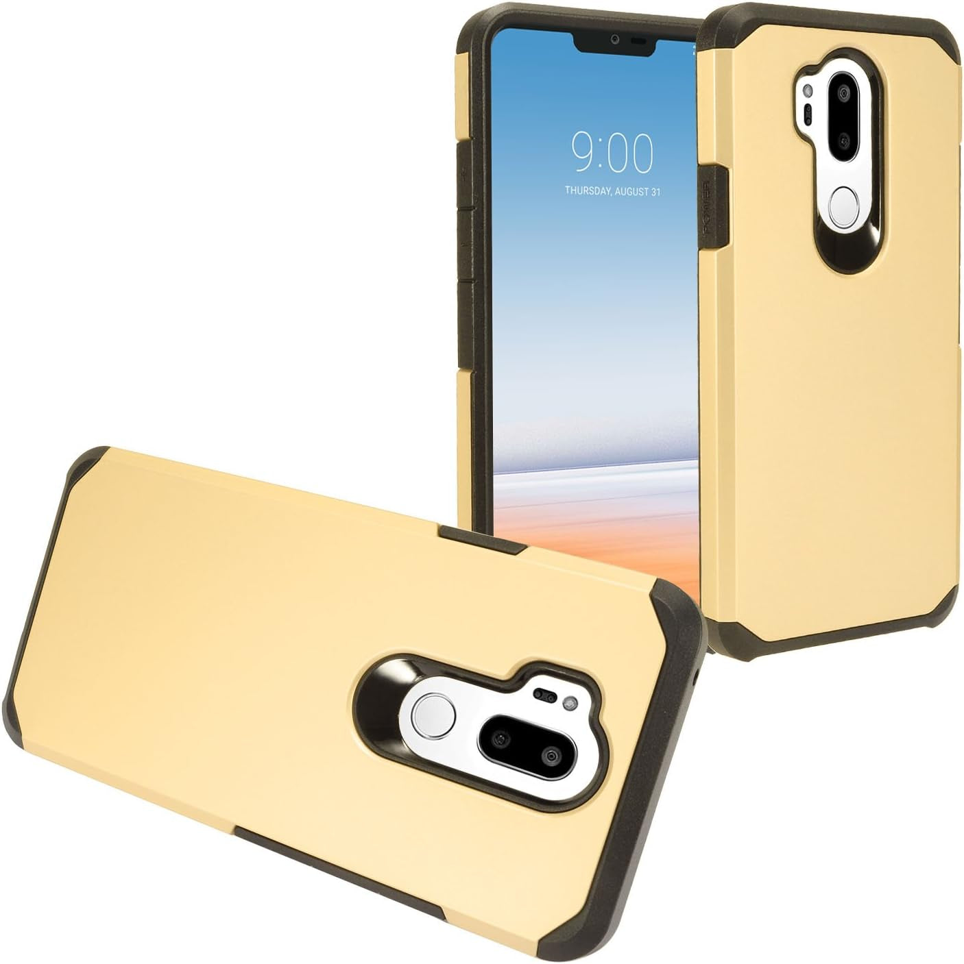 Z-GEN - for LG G7 Thinq LM-G710 - Rubberized Hybrid Hard Case - Black/Gold  Z-GEN   