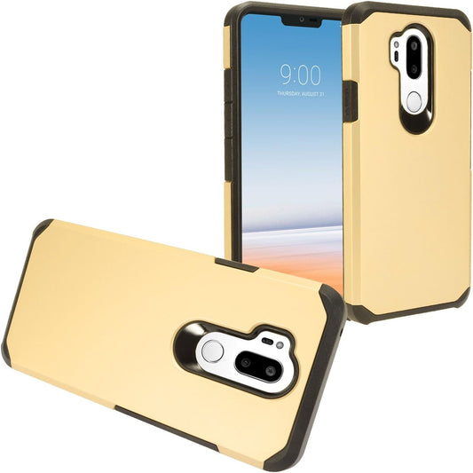Z-GEN - for LG G7 Thinq LM-G710 - Rubberized Hybrid Hard Case - Black/Gold  Z-GEN   