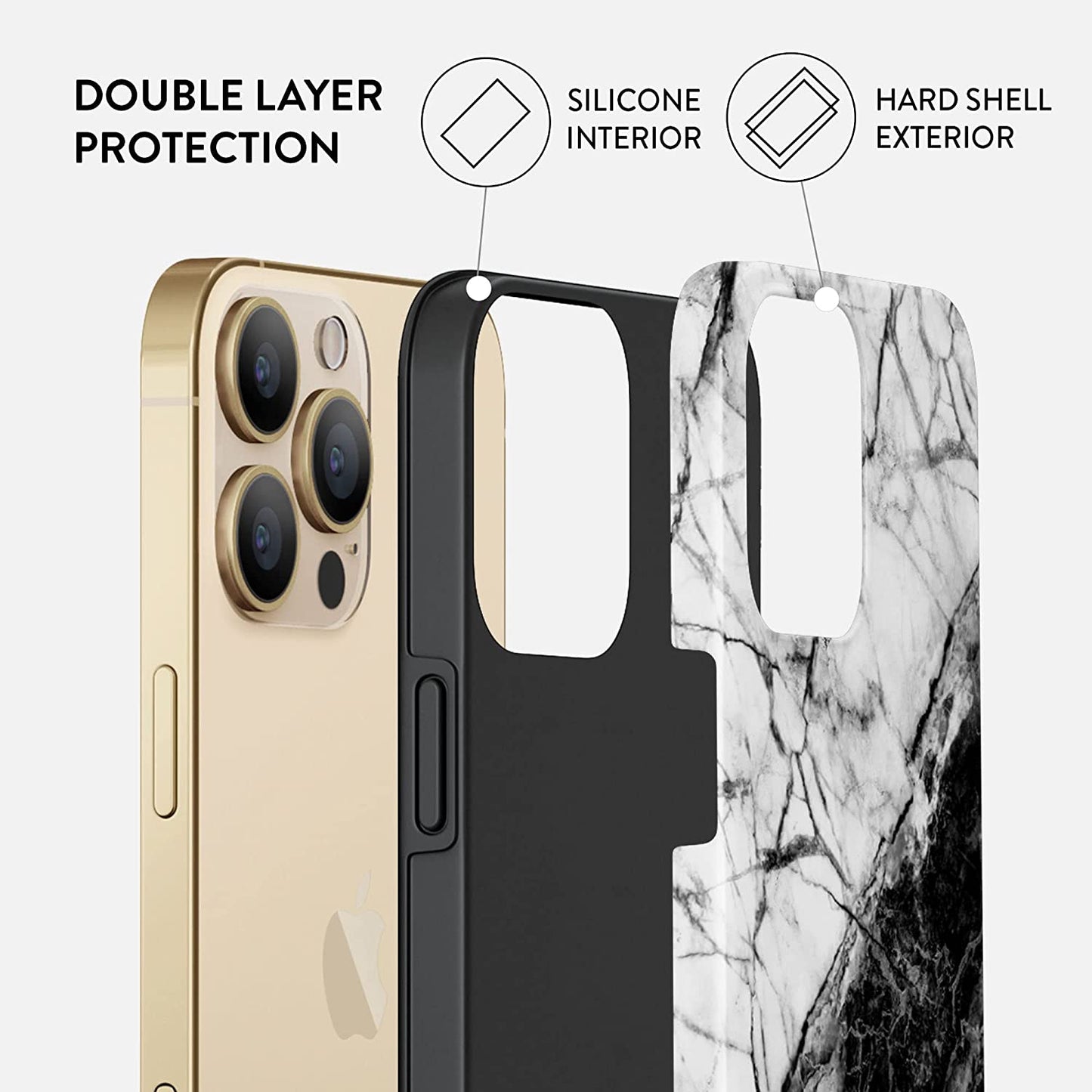 BURGA Phone Case Compatible with Iphone 14 PRO - Wireless Charging Compatible, Hybrid 2-Layer Hard Shell + Silicone Protective Case, Heavy Duty Protection, Slim Fit, Shock  BURGA   