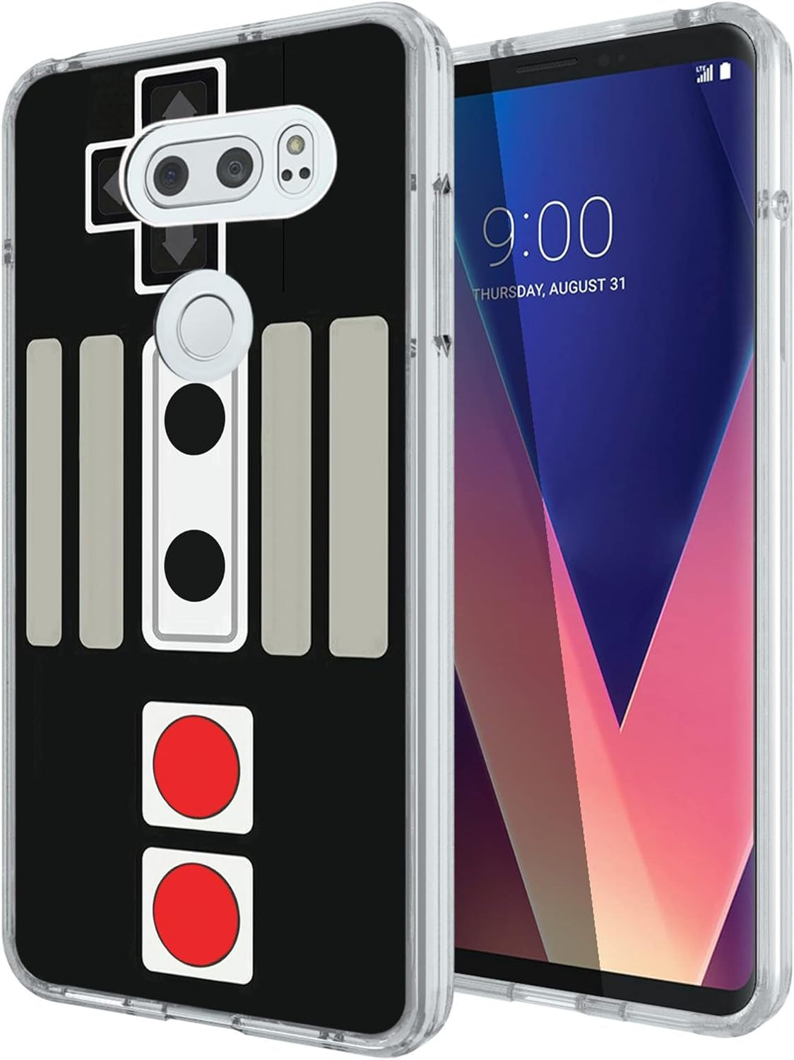 Pink Case for LG V30,Gifun Slim Soft TPU Protective Case Compatible with LG V30/V30 Plus/V30S - Pink Pig  Gifun Retro Arcade Game  