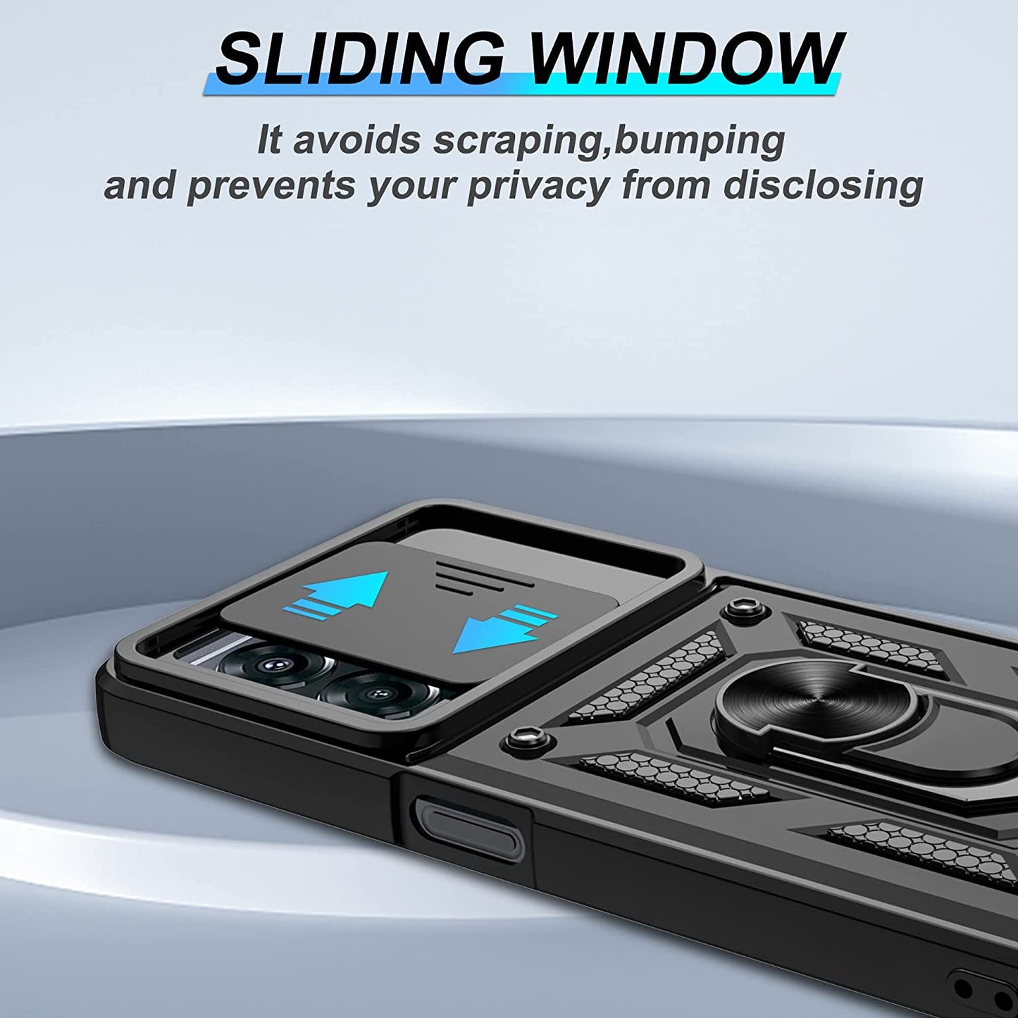 ATUMP for Oneplus Nord N300 5G Case with HD Screen Protector, Heavy Duty Shockproof with 360° Rotation Metal Kickstand [Military Grade] Protective Case for Oneplus Nord N300 5G, Black  Atump   