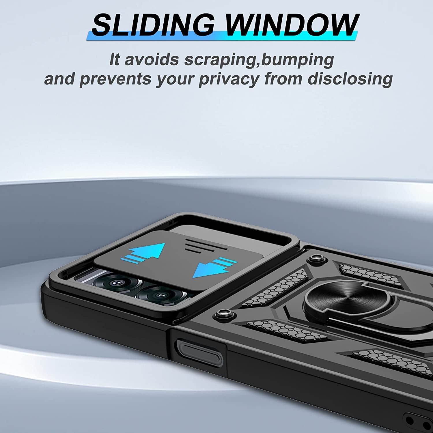 ATUMP for Oneplus Nord N300 5G Case with HD Screen Protector, Heavy Duty Shockproof with 360° Rotation Metal Kickstand [Military Grade] Protective Case for Oneplus Nord N300 5G, Black  Atump   