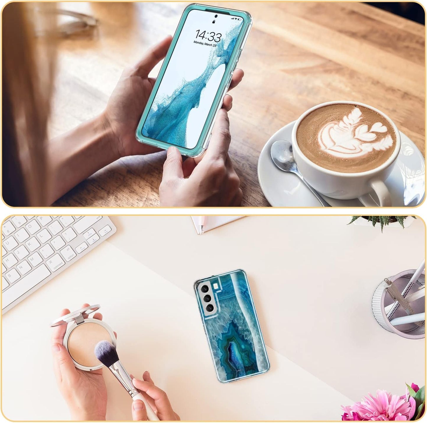 Esdot for Samsung Galaxy S22 Case,Military Grade Passing 21Ft Drop Test,Rugged Cover with Fashionable Designs for Women Girls,Protective Phone Case for Galaxy S22 6.1" Agate Stone  Esdot   