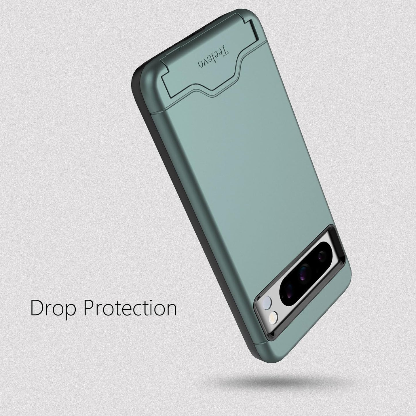 Teelevo Wallet Case for Google Pixel 8 Pro, Dual Layer Case with Card Slot Holder and Kickstand for Google Pixel 8 Pro - Dark Green  Teelevo   