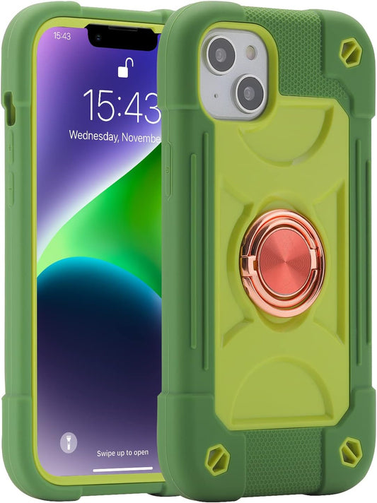 MARKILL Compatible with Iphone 14 plus Case 6.7 Inch with 360 Degree Rotate Ring Stand, Military Grade Drop Protection Full Body Rugged Heavy Duty Protective Cover for Iphone 14 Plus. (Avocado)  MARKILL   