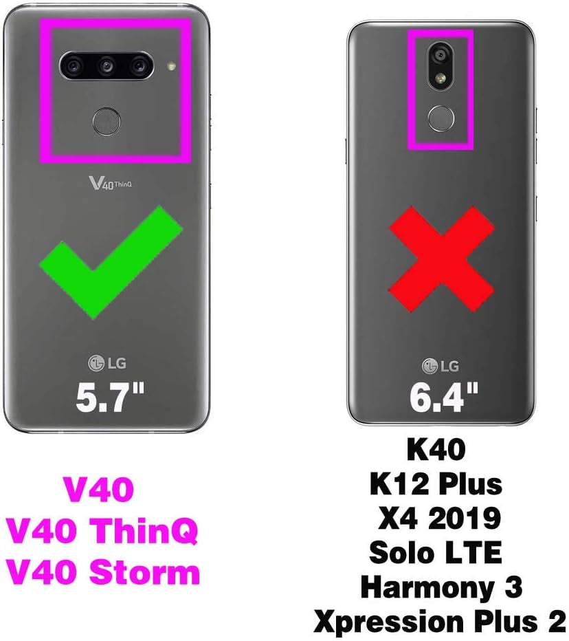 FDCWTSH Compatible with LG V40 Thinq Wallet Case Wrist Strap Lanyard Leather Flip Card Holder Stand Cell Accessories Phone Cover for LGV40 Storm V 40 Thin Q V40Thinq LG40 40V 40Thinq Women Rose Gold  FDCWTSH   