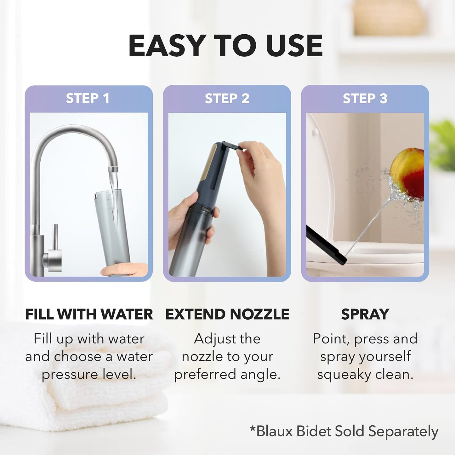 BLAUX Bidet Replacement Nozzle - Portable Bidet Sprayer Head | 180° Adjustable Hand Held Bidet Nozzle | 2 Pack of Travel Bidet Portable Replacement Heads | Designed for Blaux Bidet Toilet Sprayer  BLAUX   