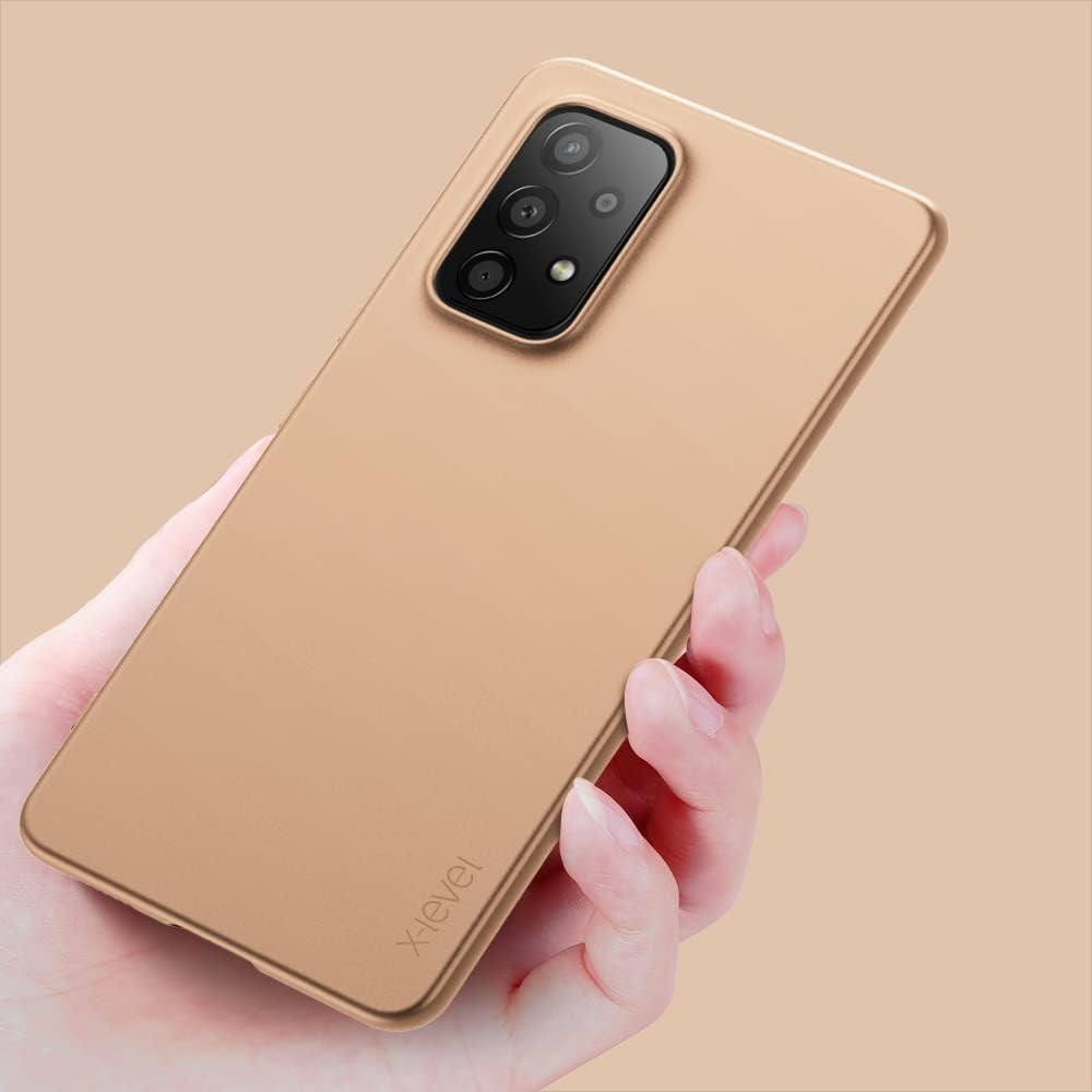 X-Level Samsung Galaxy A53 5G Case Ultra-Thin Slim Fit Soft TPU [Guardian Series] A53 5G Phone Back Cover Light Protective Matte Finish Coating Case Compatible Samsung A53 5G-Gold  pipilu   