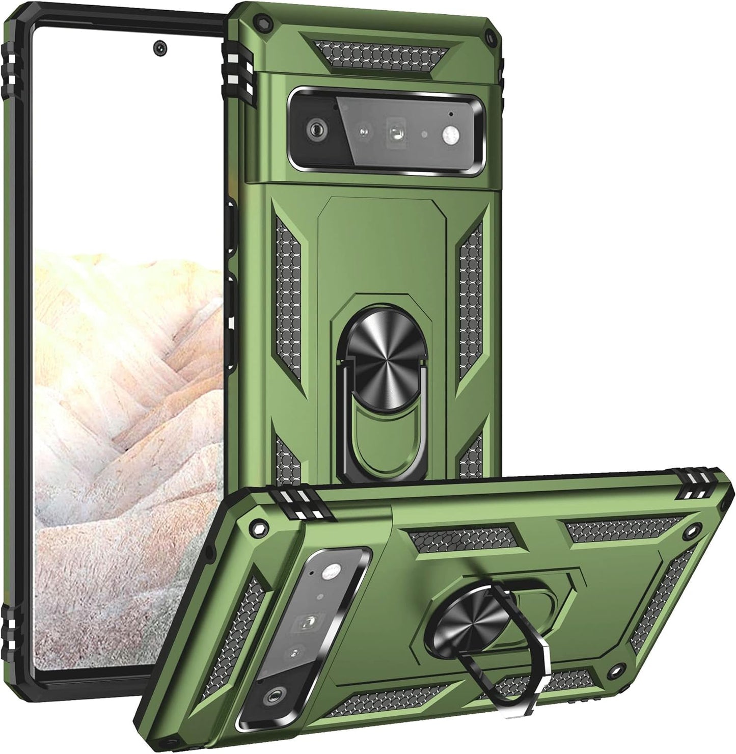 ZOEII 6 Pro Case,Pixel 6 Pro Case,With 360 Stand Military-Grade Dual Layer Protection Case for Google Pixel 6 Pro Armygreen  ZOEII   