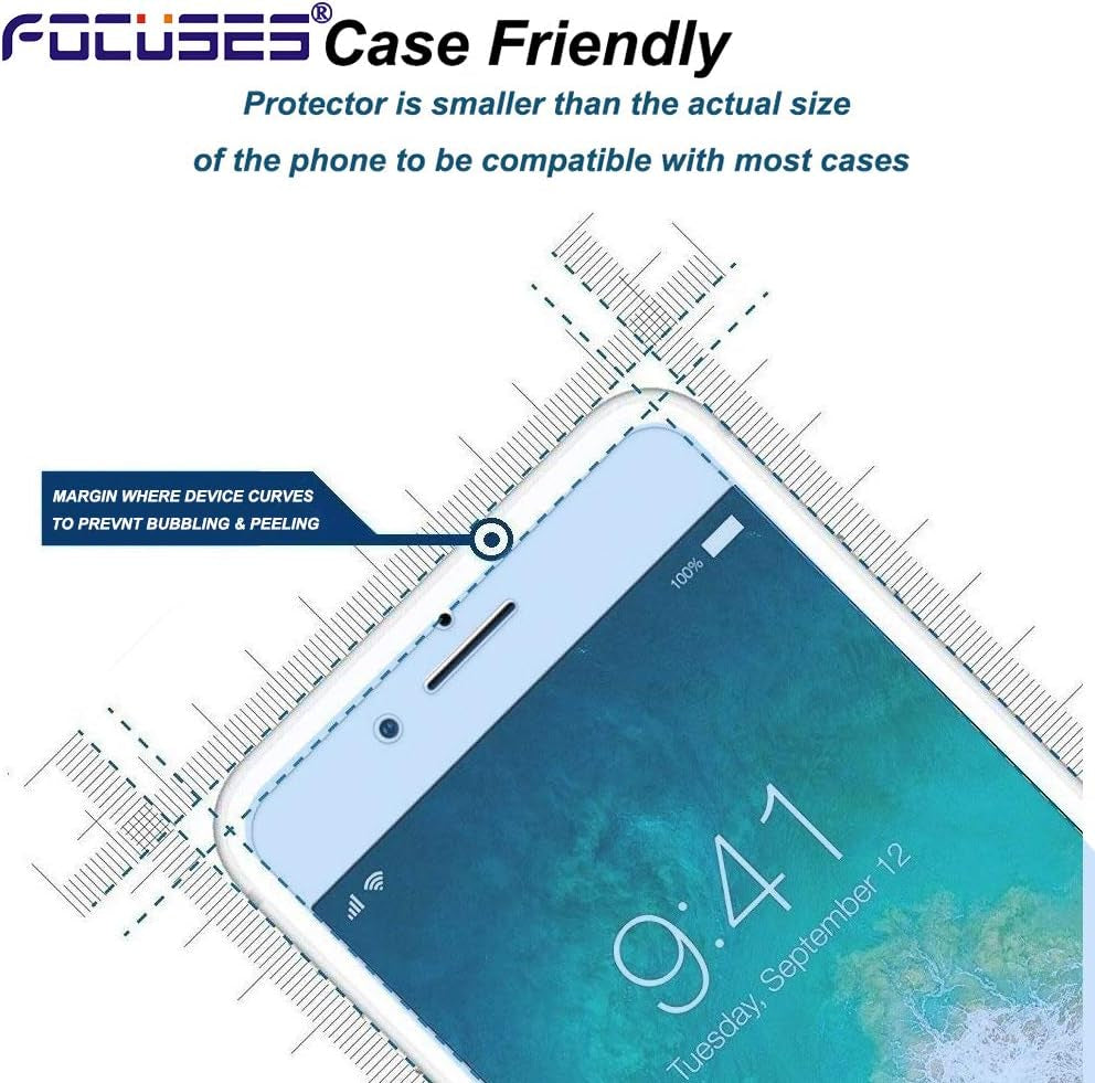 Focuses Screen Protector for Iphone 8,7,6S,6(4.7") Iphone 8 Blue Light Screen Protector Compatible Iphone 8/7/6S/6 (3 Pack)  FOCUSES   