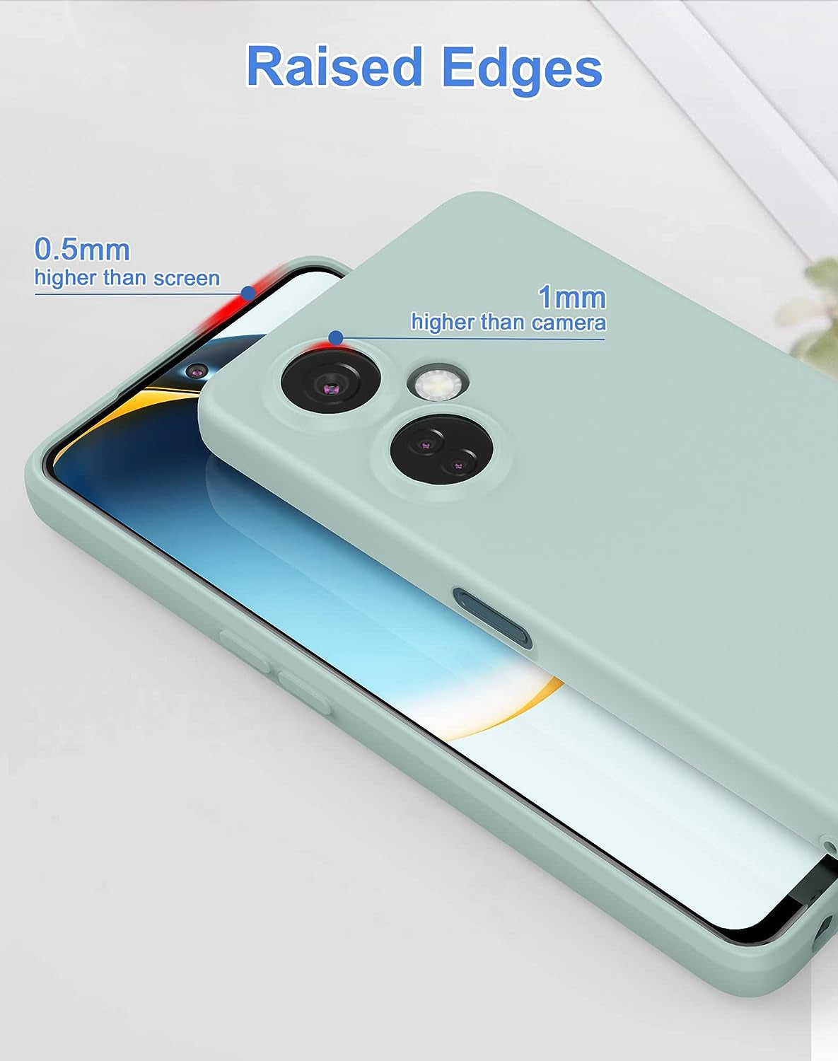 Foluu Silicone Case for Oneplus Nord N30 5G, Liquid Gel Rubber Case with Soft Microfiber Lining Cushion Slim Hard Shell Shockproof Protective Cover for Oneplus Nord N30 5G 2023 (Light Cyan)  Foluu   