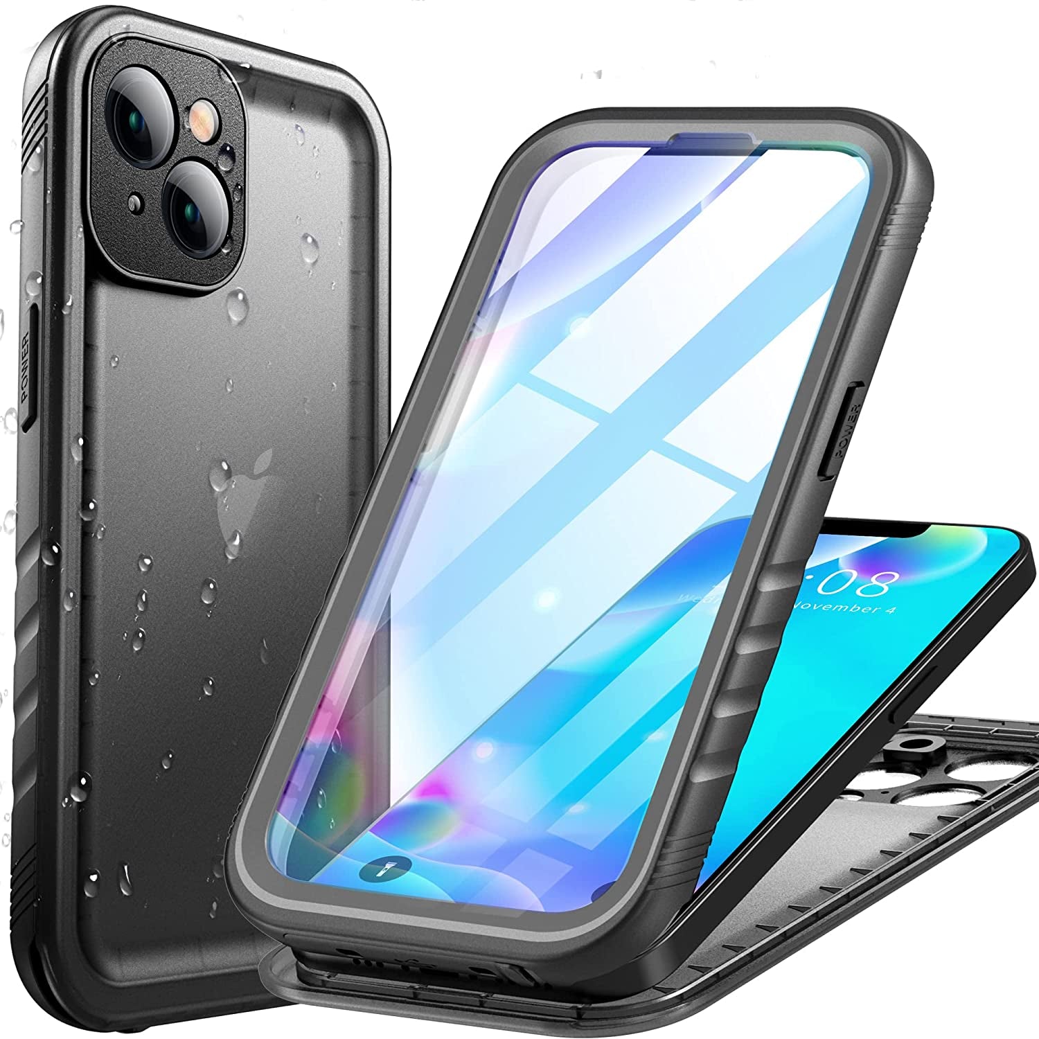 Cozycase Compatible with Iphone 14 plus Waterproof Case - Full Body Shockproof Dustproof Dropproof Built in Screen Protector Rugged Waterproof Case for Iphone 14 plus 6.7 Inch Pink  Cozycase Black Iphone 14（6.1''） 