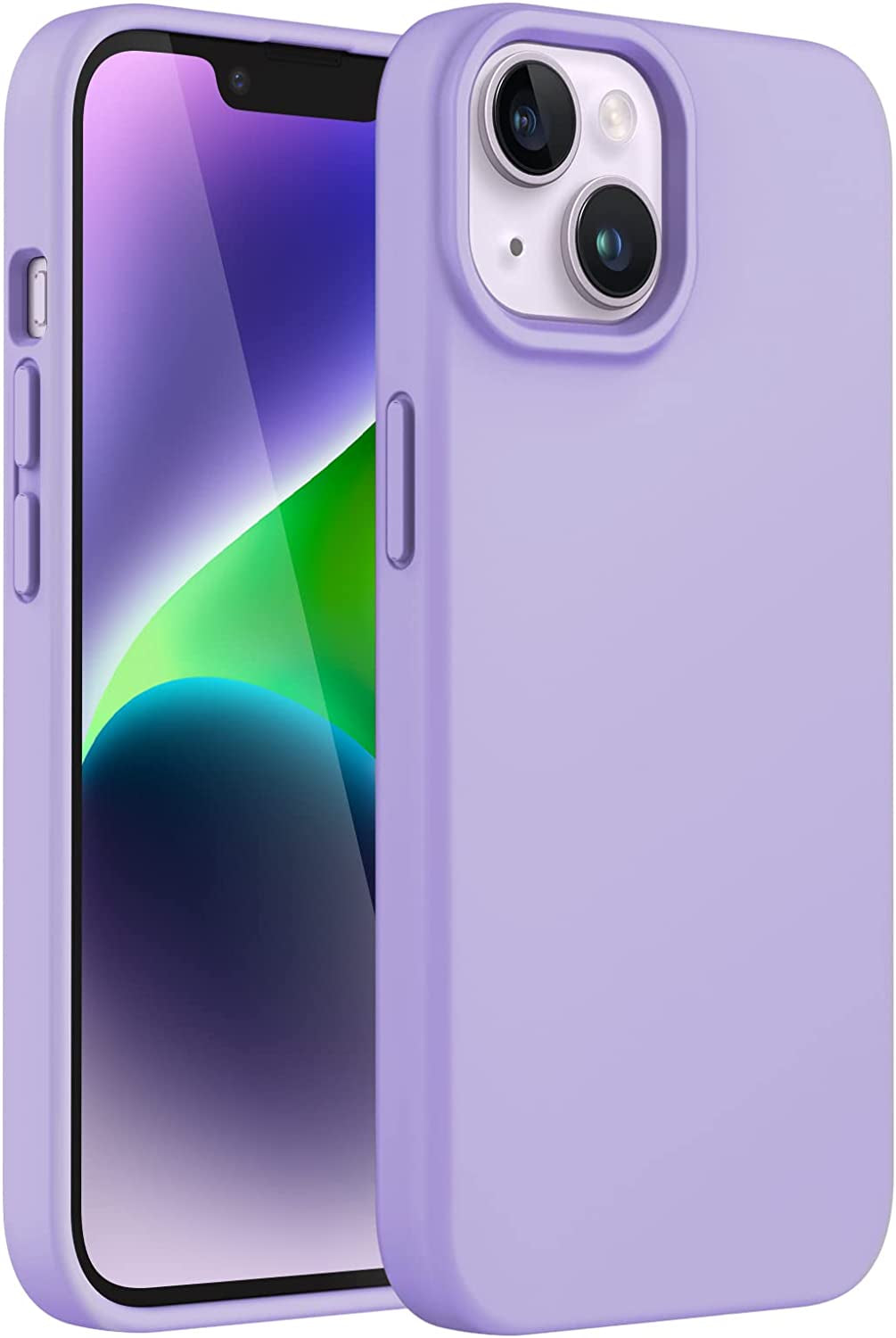 Jetech Silicone Case for Iphone 14 6.1-Inch, Silky-Soft Touch Full-Body Protective Phone Case, Shockproof Cover with Microfiber Lining (Cobalt Blue)  JETech Light Purple  
