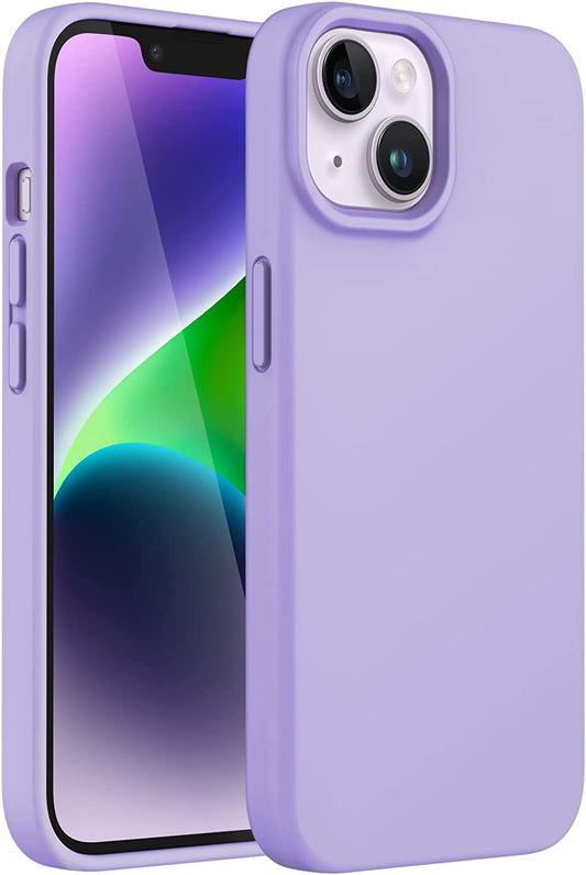 Jetech Silicone Case for Iphone 14 6.1-Inch, Silky-Soft Touch Full-Body Protective Phone Case, Shockproof Cover with Microfiber Lining (Light Purple)  JETech Light Purple  