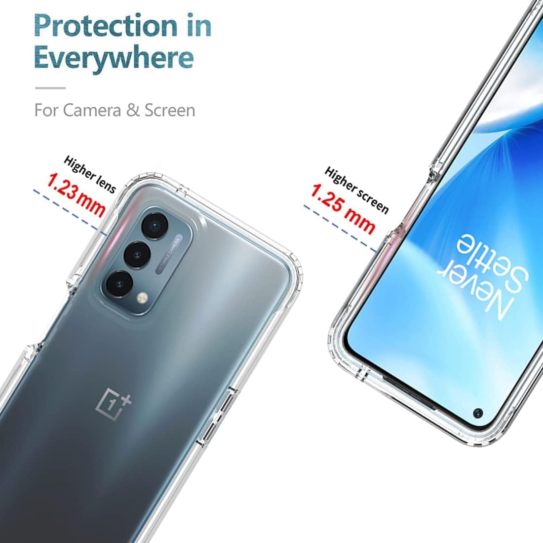 Zoeirc Case for Oneplus Nord N200 5G Case, Oneplus N200 DE2117 Case with Tempered Glass Screen Protector, Soft 360 Full Body Shockproof Bumper Crystal Clear Case Cover for Oneplus Nord N200 (Clear)  Zoeirc   