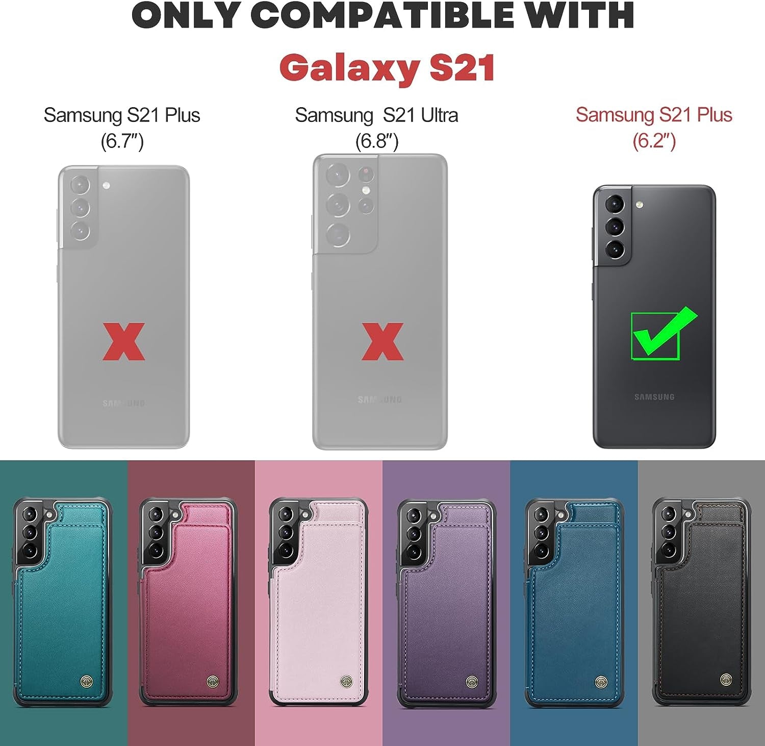 Vinich Samsung Galaxy S21 Case with Card Holder, Samsung S21 Wallet Case for Women Men with RFID Blocking, Durable Leather Kickstand Shockproof Flip Phone Case for Galaxy S21 5G, Rose Gold  Vinich   