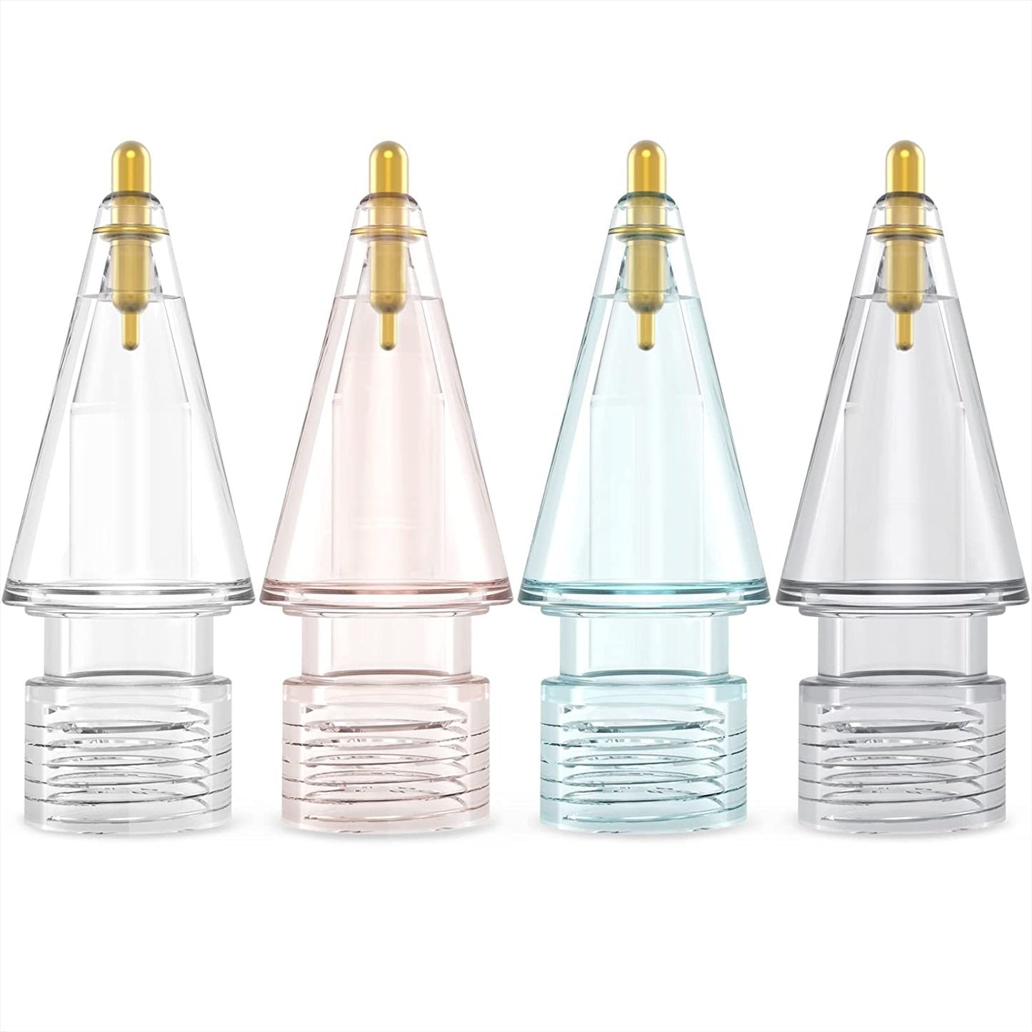 NIUTRENDZ 4 Pack Replacement Tips for Apple Pencil 2Nd Generation and 1St Generation Fine Point Metal Tip, Wear-Resistant & Precise Control (1.95Mm, Clear + Pink + Blue + Grey)  NIUTRENDZ   