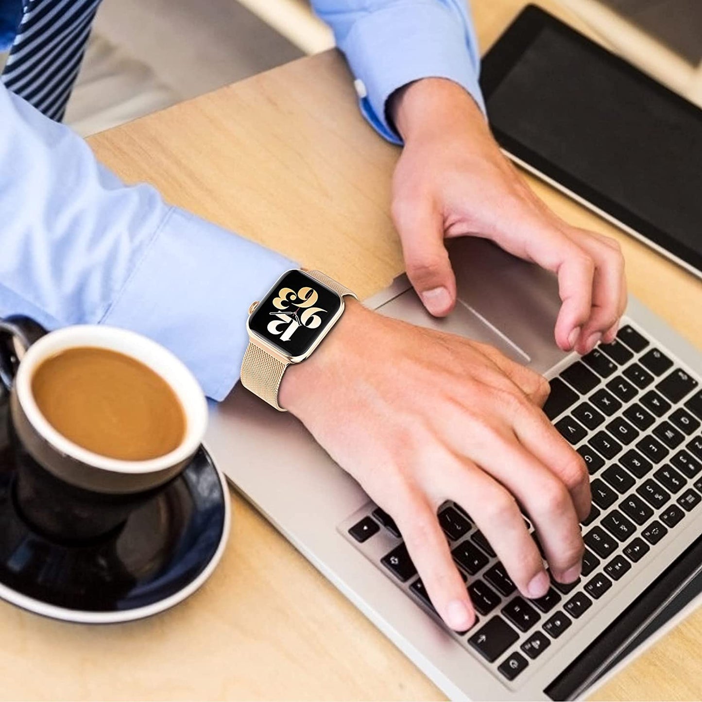 ZALAVER Metal Band Compatible with Apple Watch Bands 38Mm 40Mm 41Mm 42Mm 44Mm 45Mm 49Mm Women Men, Adjustable Magnetic Stainless Steel Mesh Replacement Strap for Iwatch Ultra Series 8 7 6 5 4 3 2 1 SE  ZALAVER   