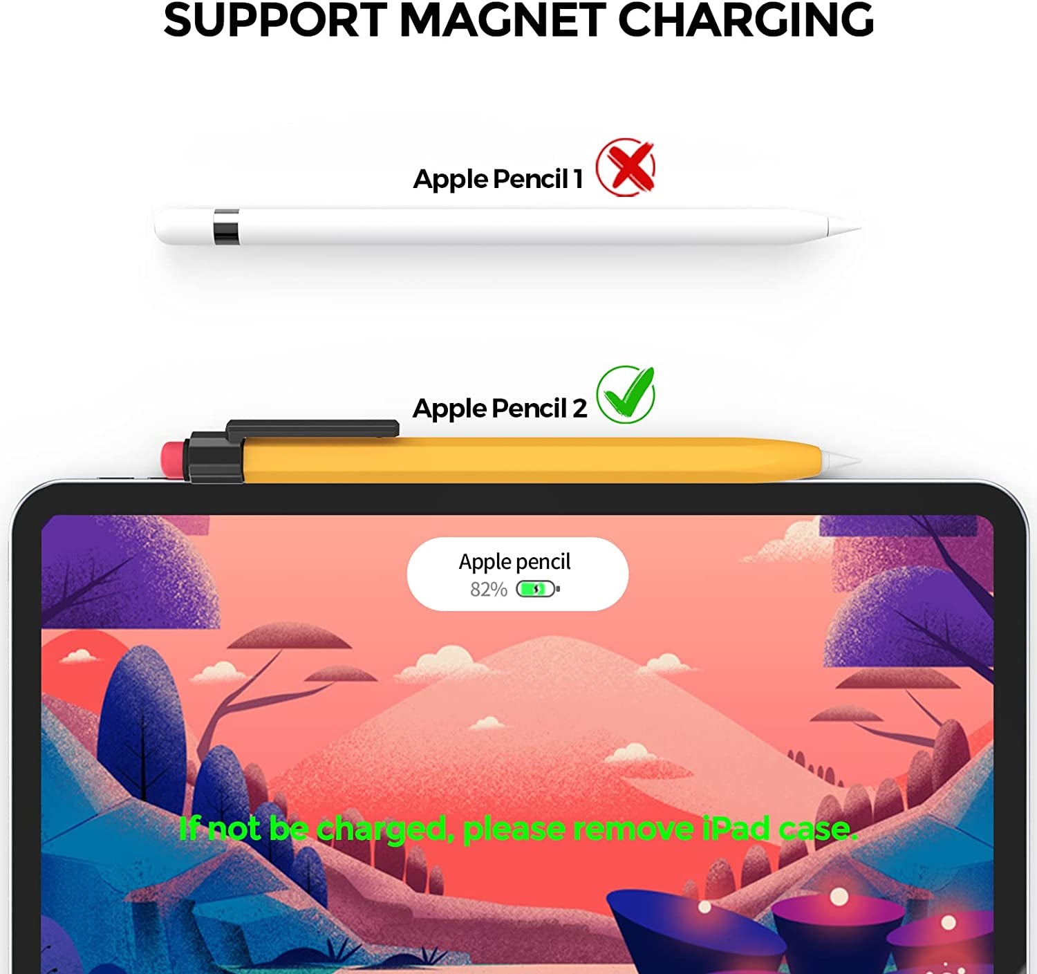 TRONWIN Ipencil Case for Apple Pencil 2Nd Generation Sleeve Silicone Protective Cover Perfect Grip Skin Classic Design with Sturdy Clip Compatible with Apple Pencil 2Nd Generation (Classic)  TRONWIN   