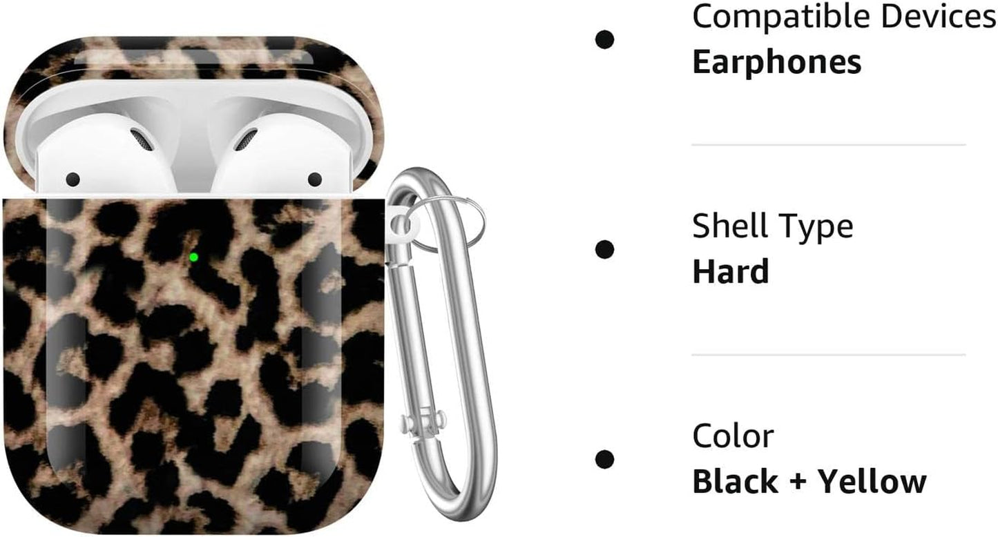 Maxjoy Compatible Airpods Case Cover, Leopard Print Case for Women Men Cute Air Pod 2 Hard Shell Protective Cover with Keychain Compatible with Apple Airpods Charging Case 2&1  Maxjoy   