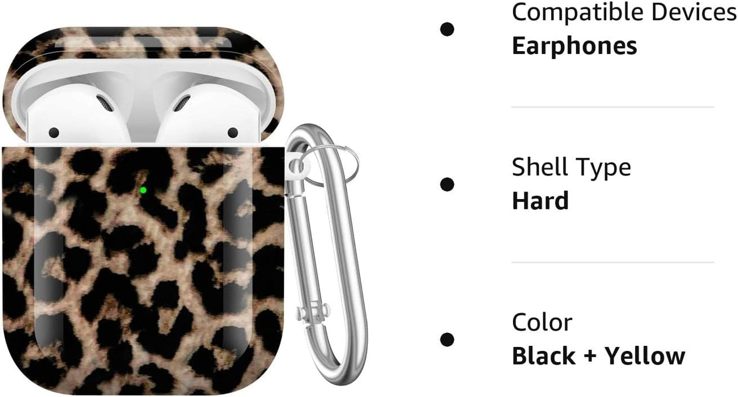 Maxjoy Compatible Airpods Case Cover, Leopard Print Case for Women Men Cute Air Pod 2 Hard Shell Protective Cover with Keychain Compatible with Apple Airpods Charging Case 2&1  Maxjoy   